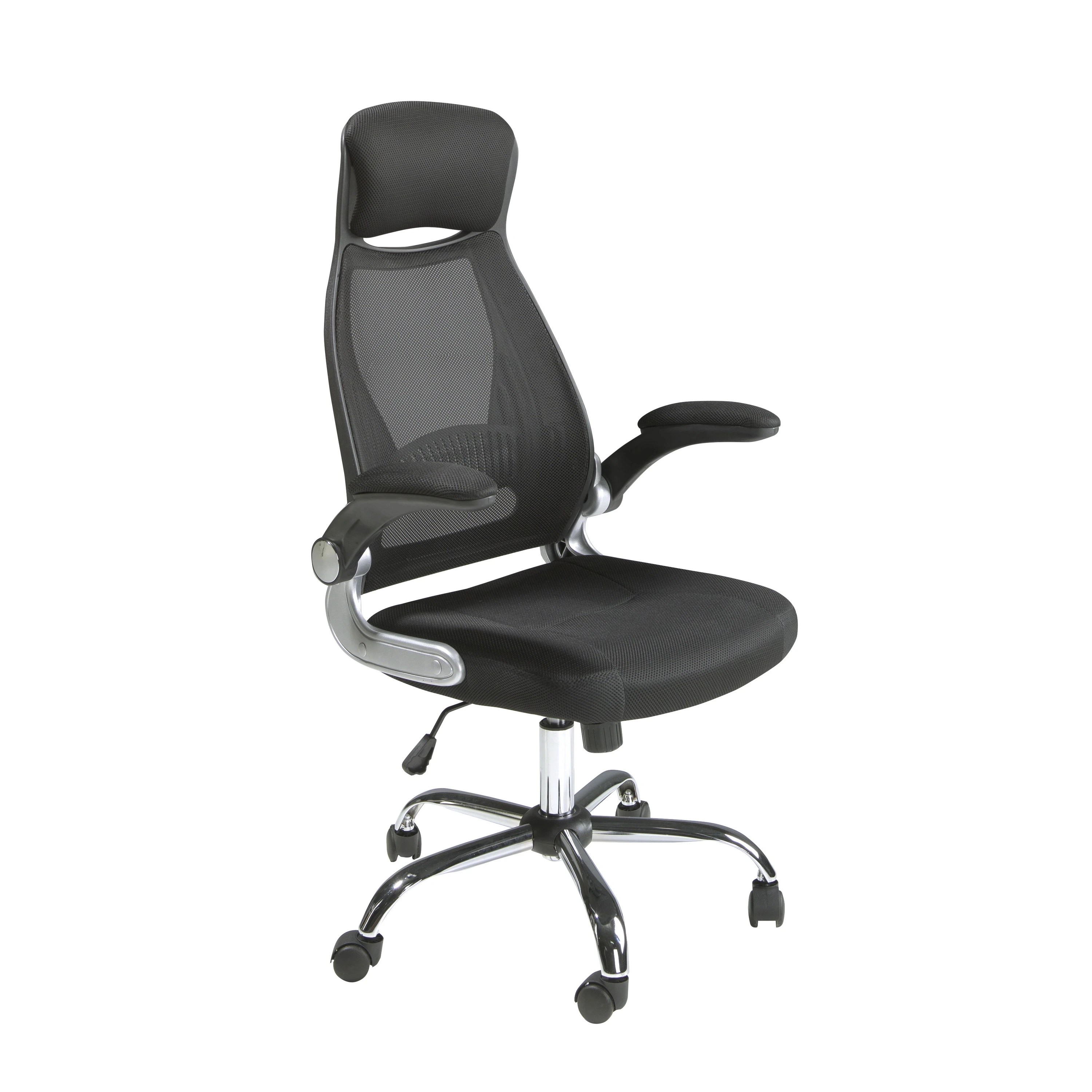 Fauteuil de bureau pivotante en tissu noir