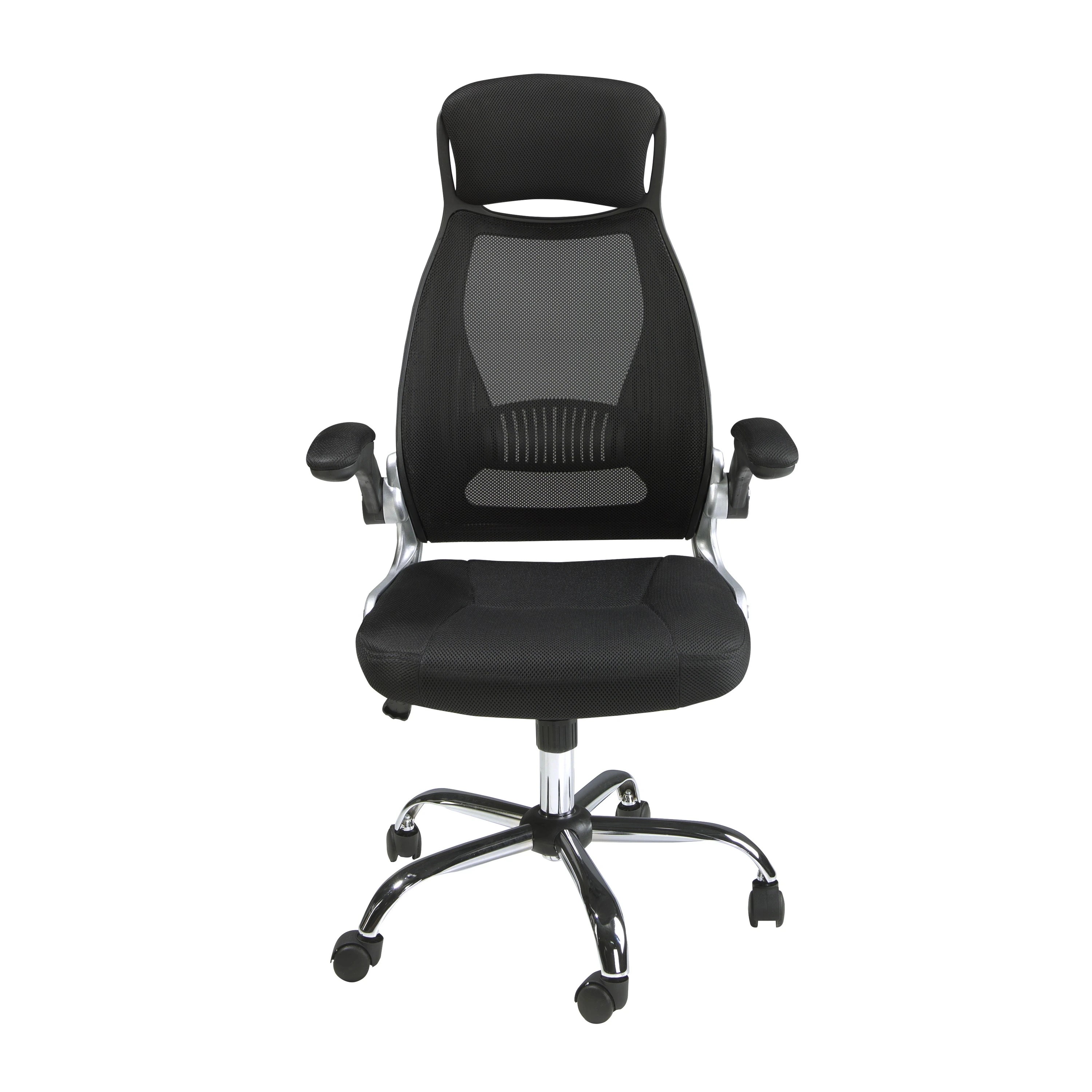 Fauteuil de bureau pivotante en tissu noir