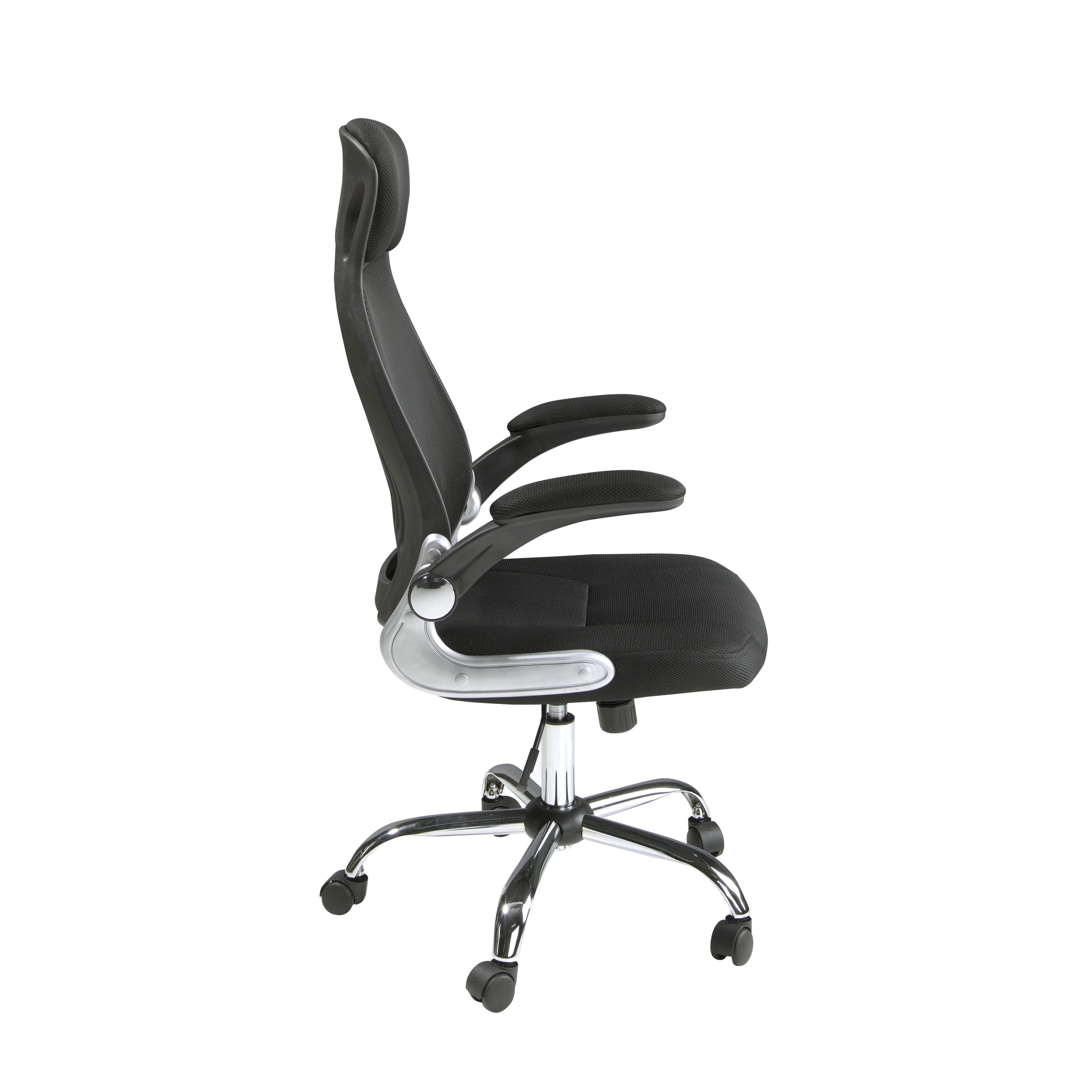 Fauteuil de bureau pivotante en tissu noir