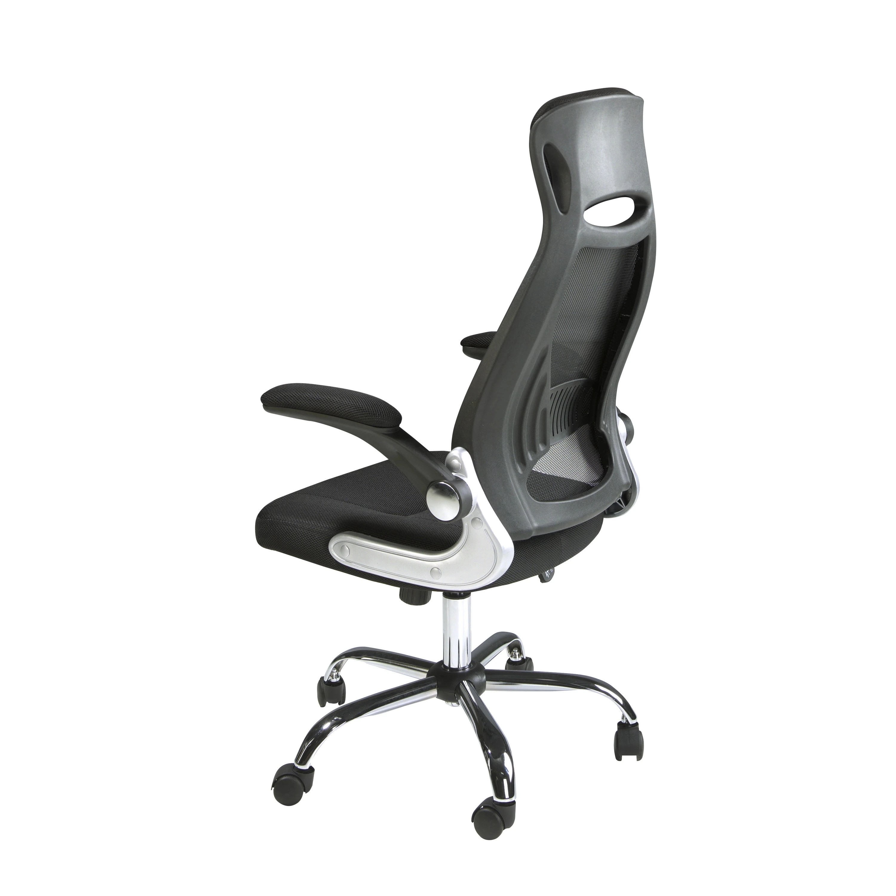 Fauteuil de bureau pivotante en tissu noir