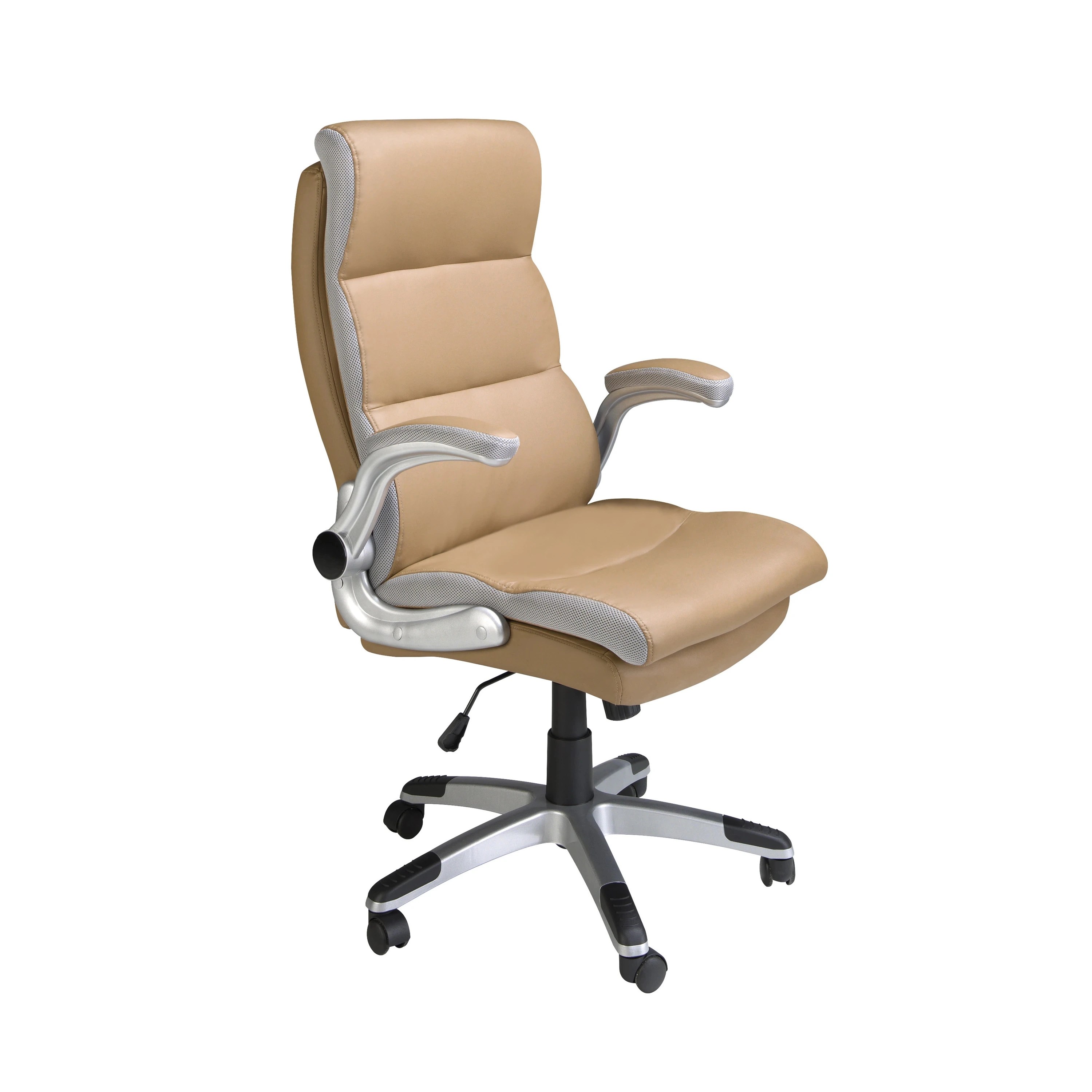 Fauteuil de bureau pivotante en similicuir marron