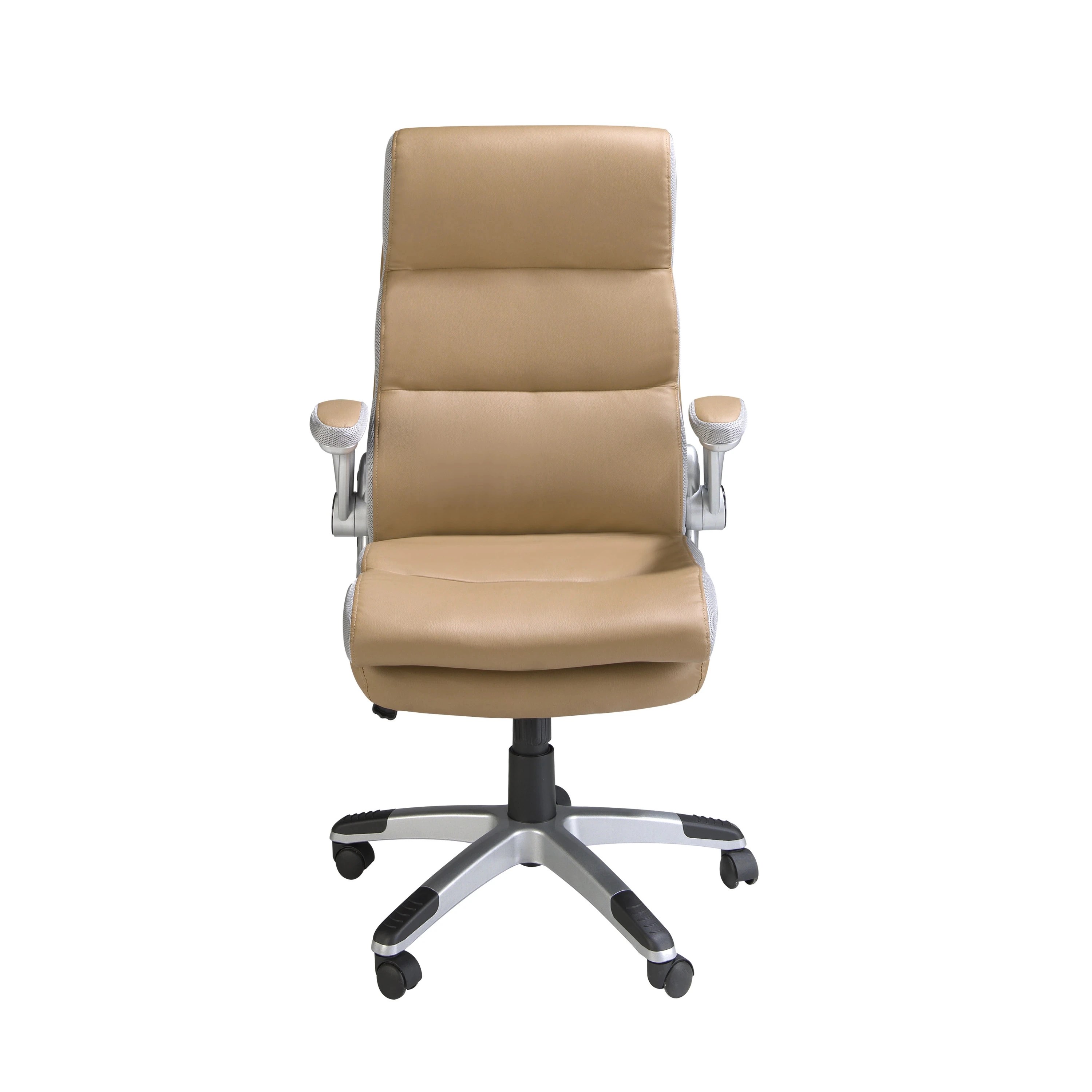Fauteuil de bureau pivotante en similicuir marron