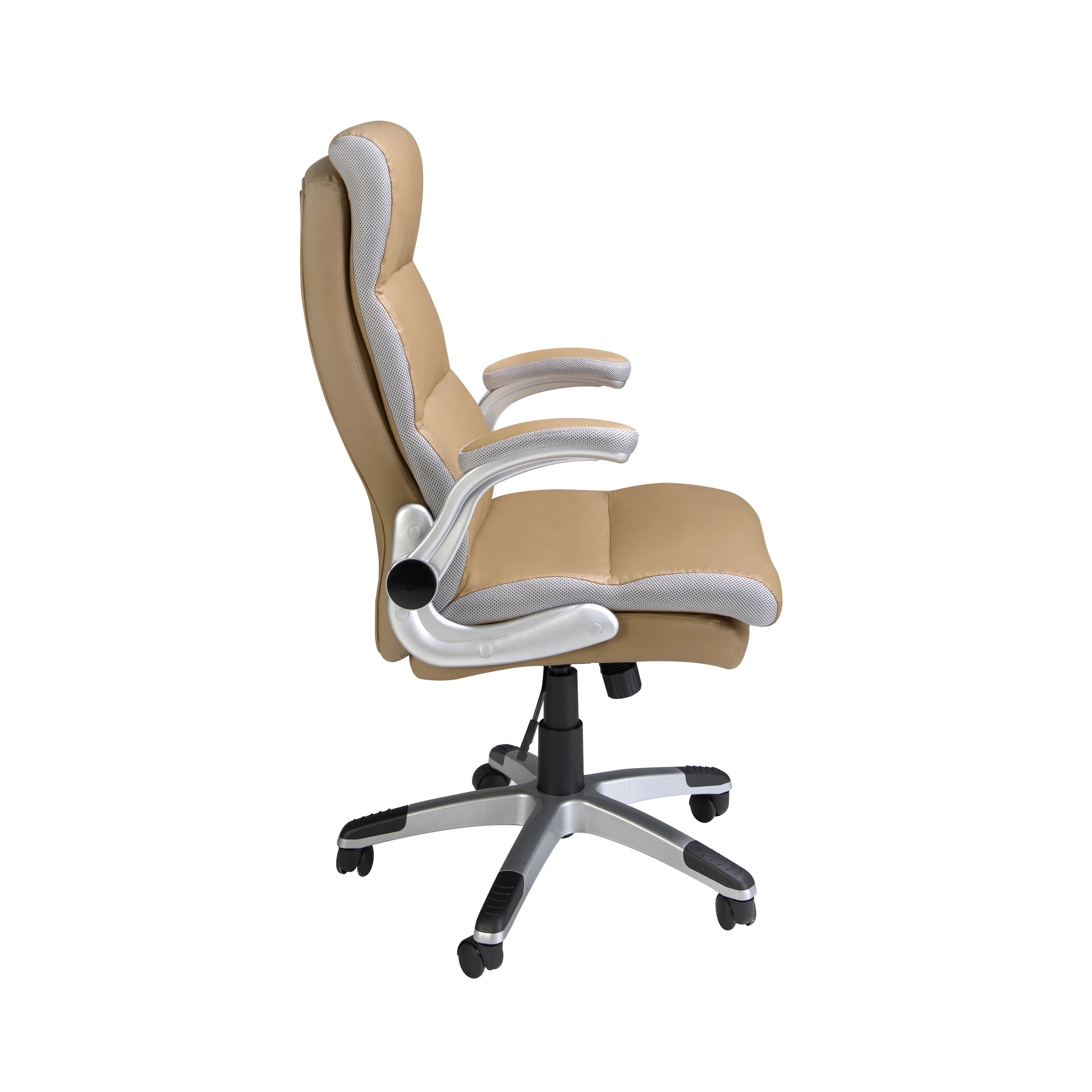 Fauteuil de bureau pivotante en similicuir marron