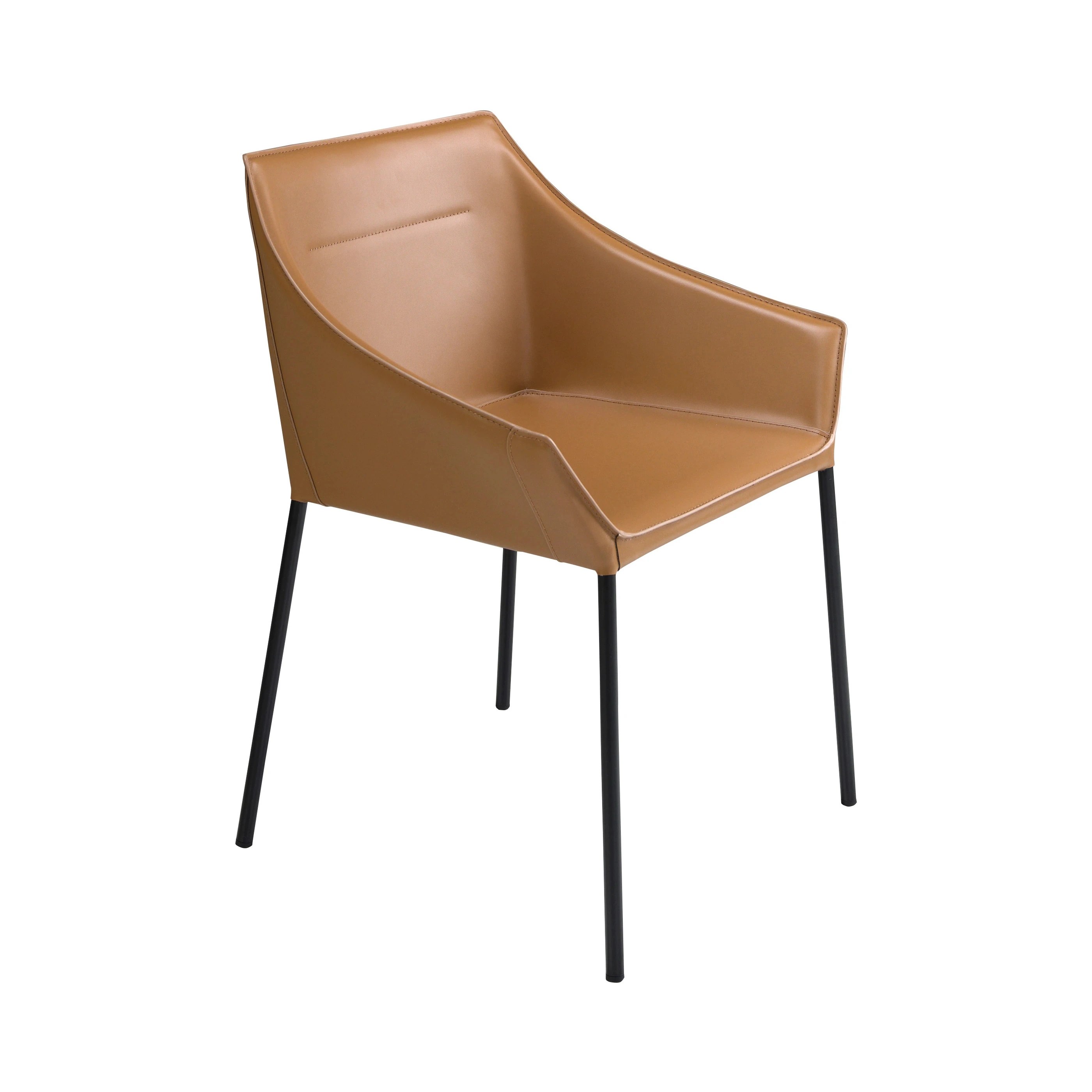 Chaise en similicuir marron