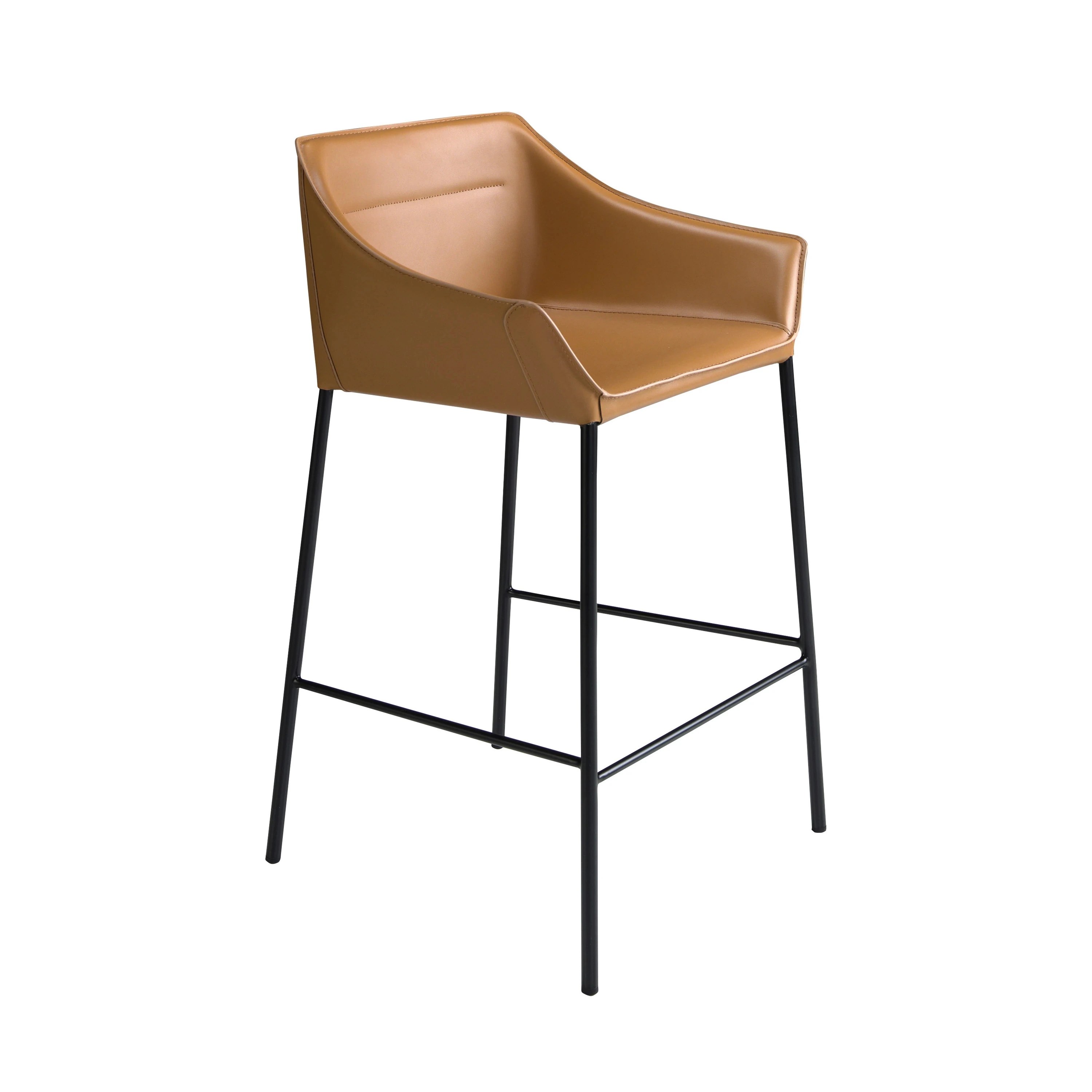 Tabouret en similicuir marron