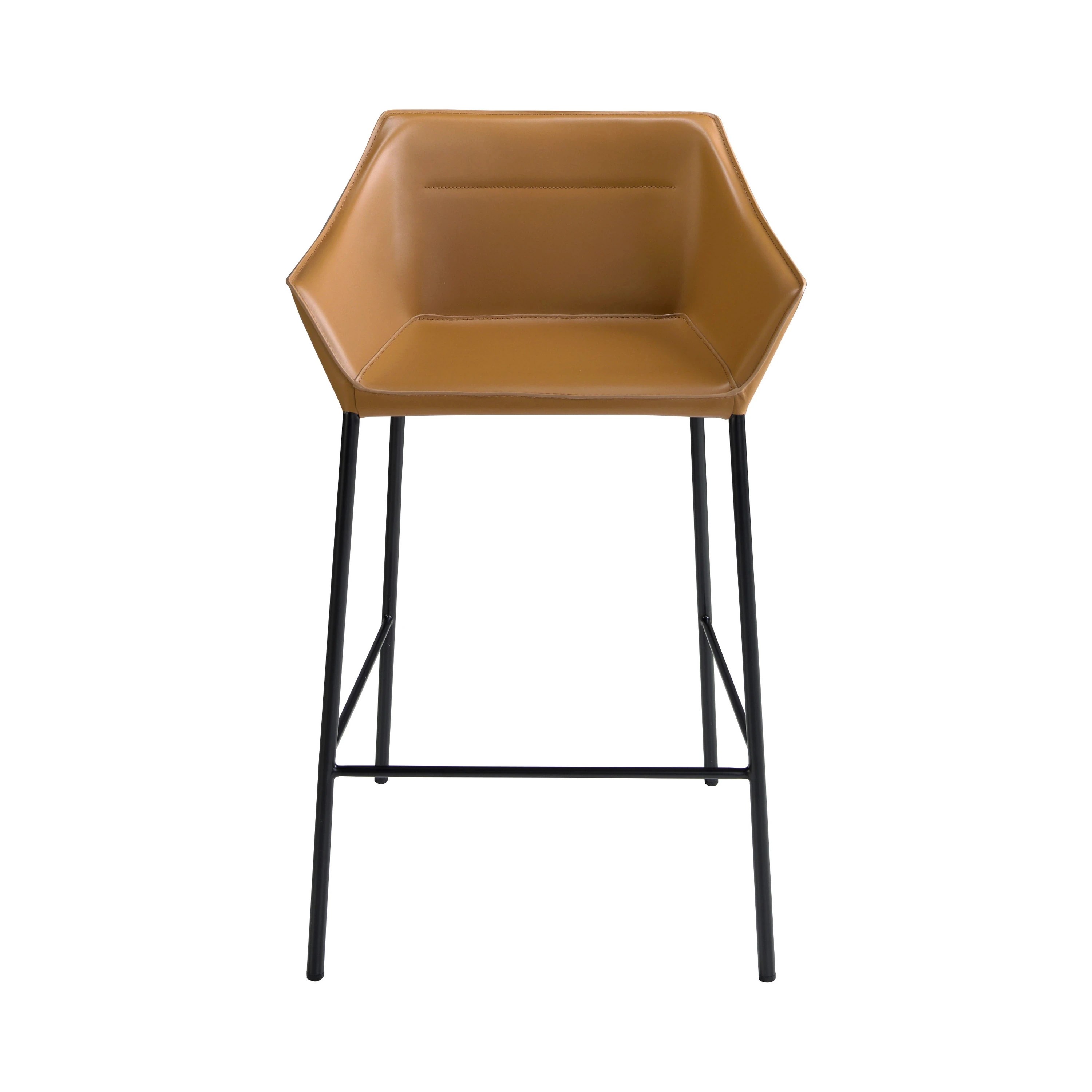 Tabouret en similicuir marron