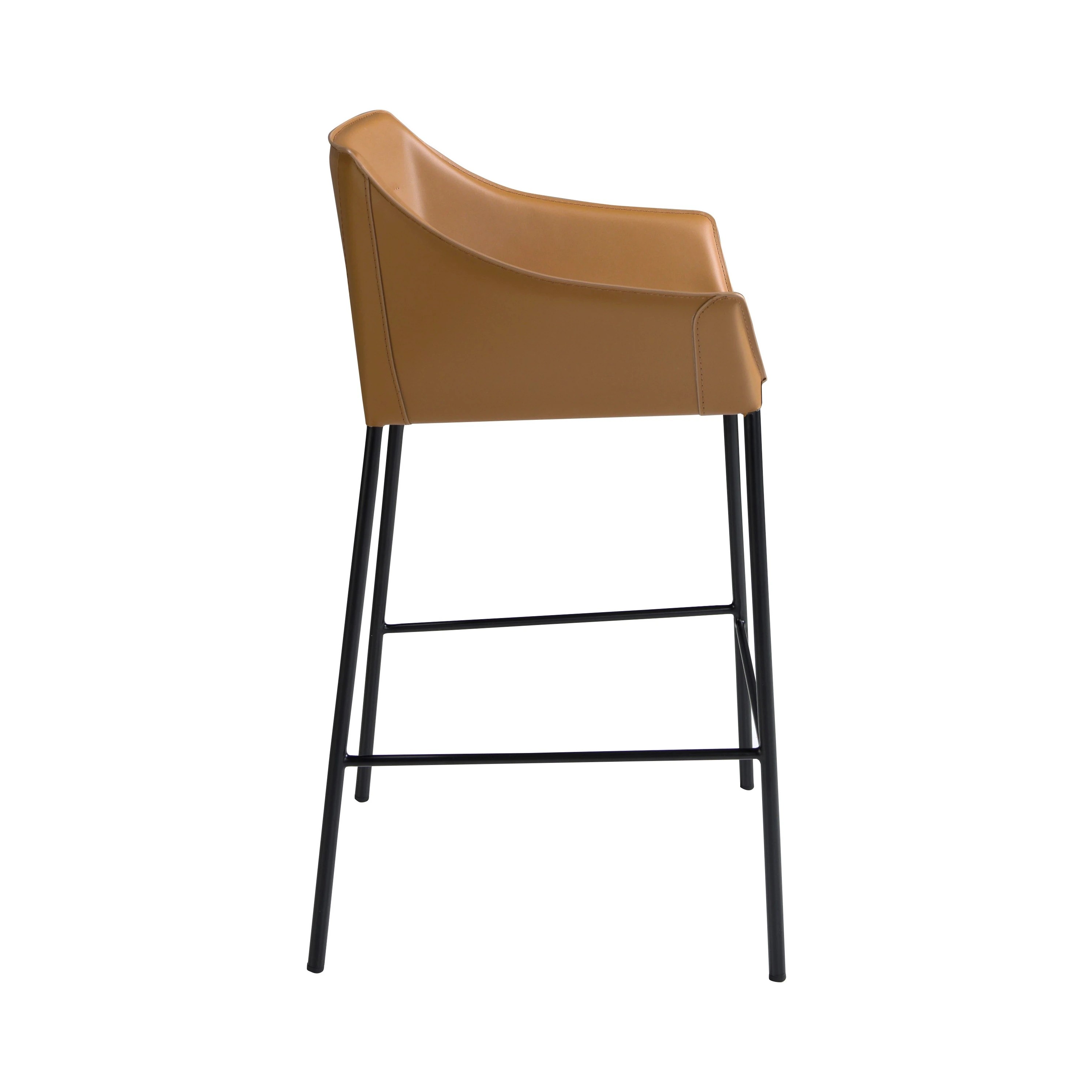 Tabouret en similicuir marron