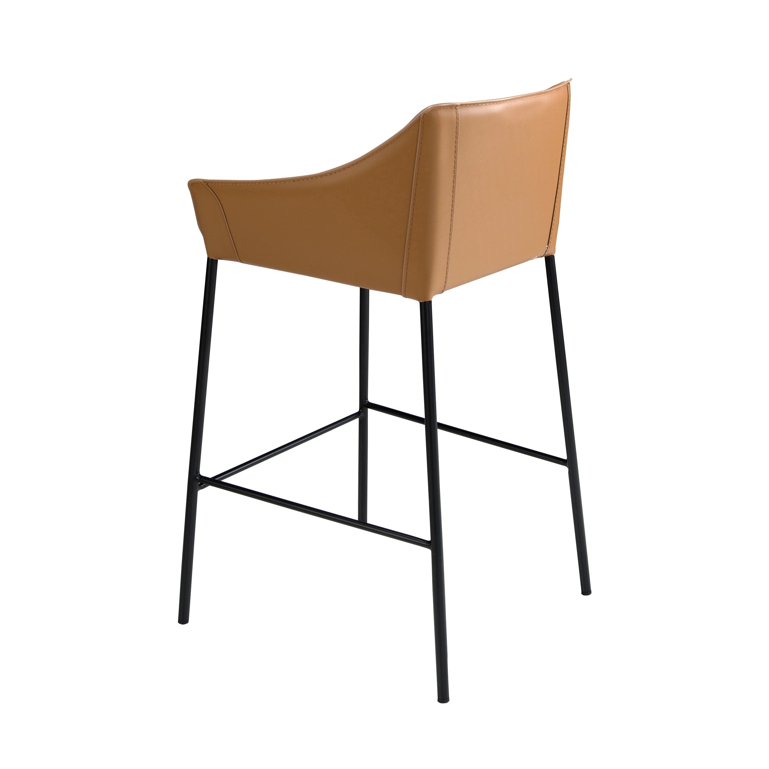 Tabouret en similicuir marron