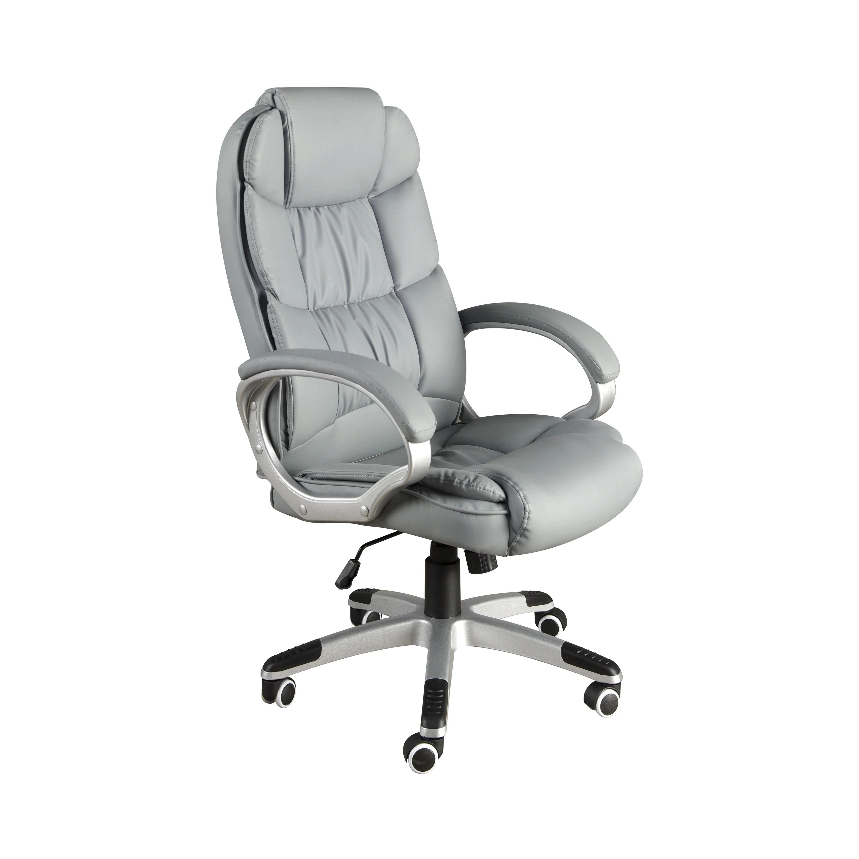 Fauteuil de bureau pivotante en simili-cuir gris
