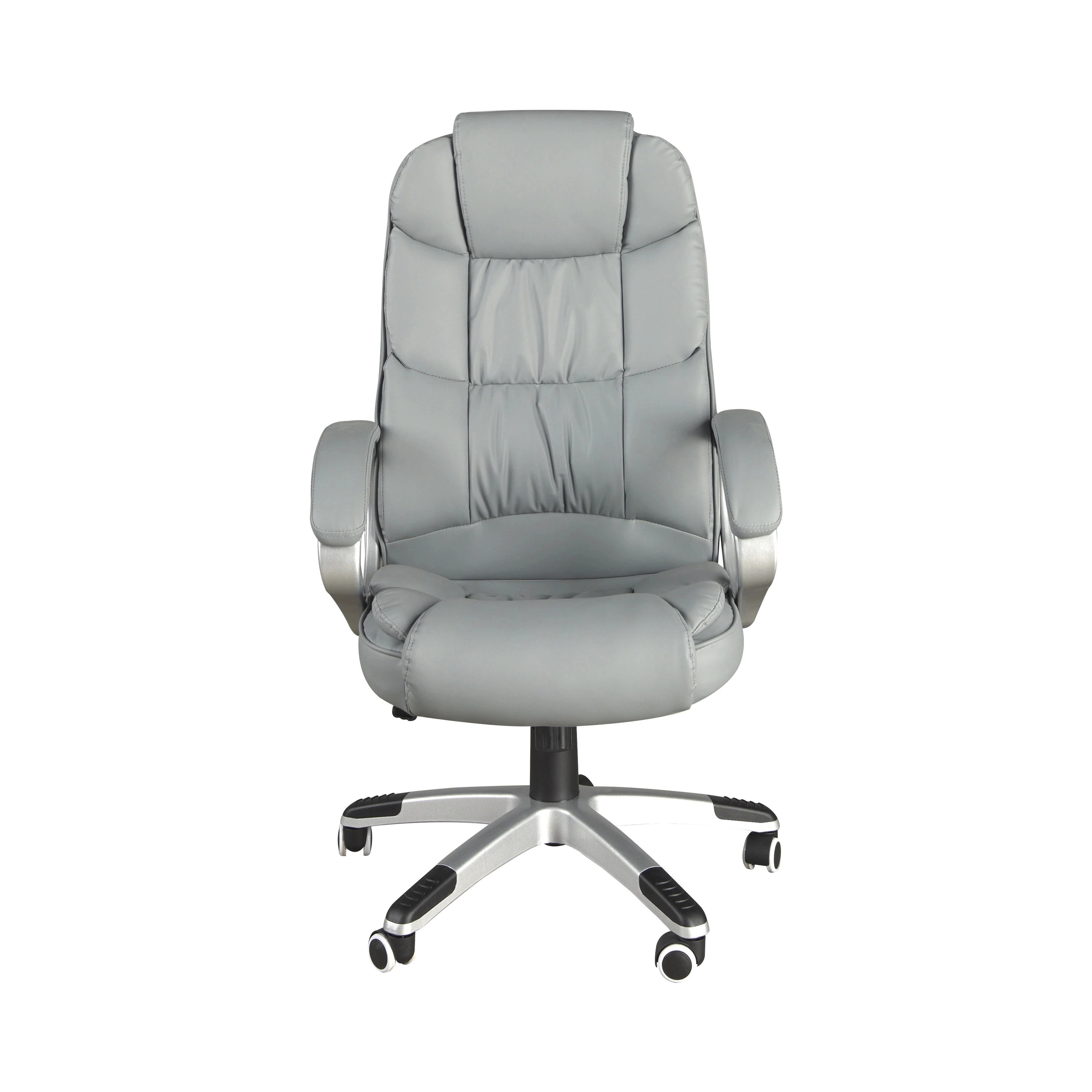 Fauteuil de bureau pivotante en simili-cuir gris