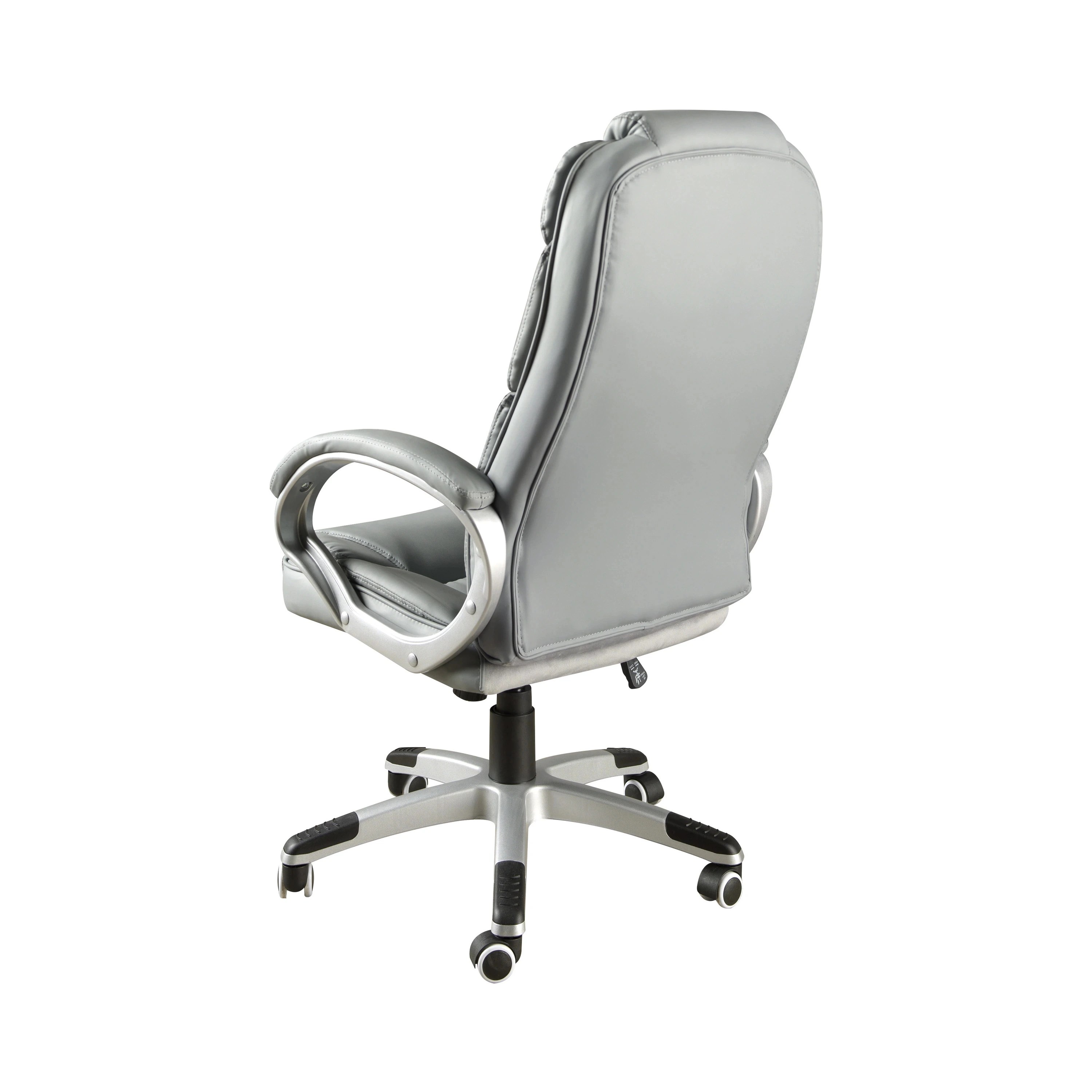 Fauteuil de bureau pivotante en simili-cuir gris