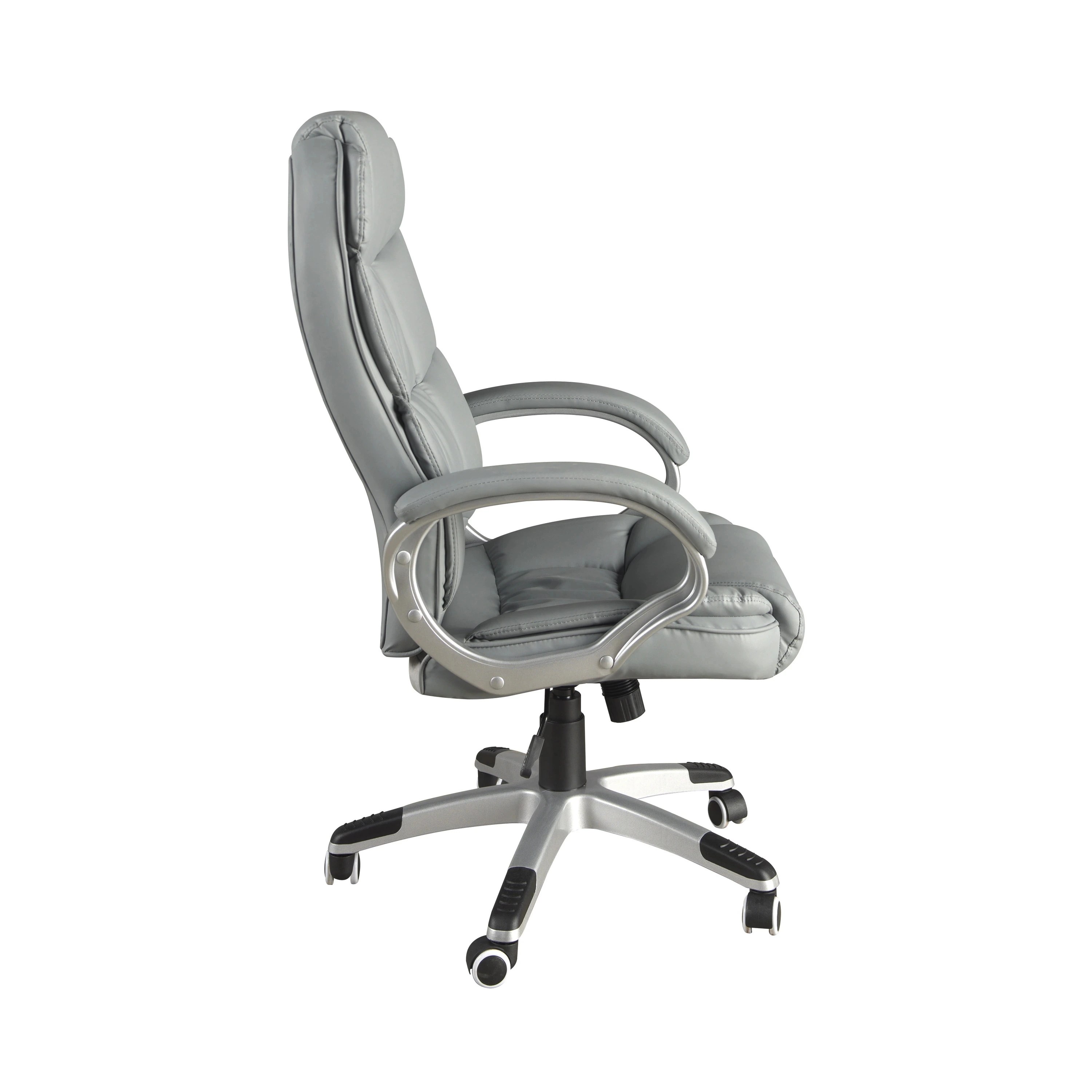 Fauteuil de bureau pivotante en simili-cuir gris