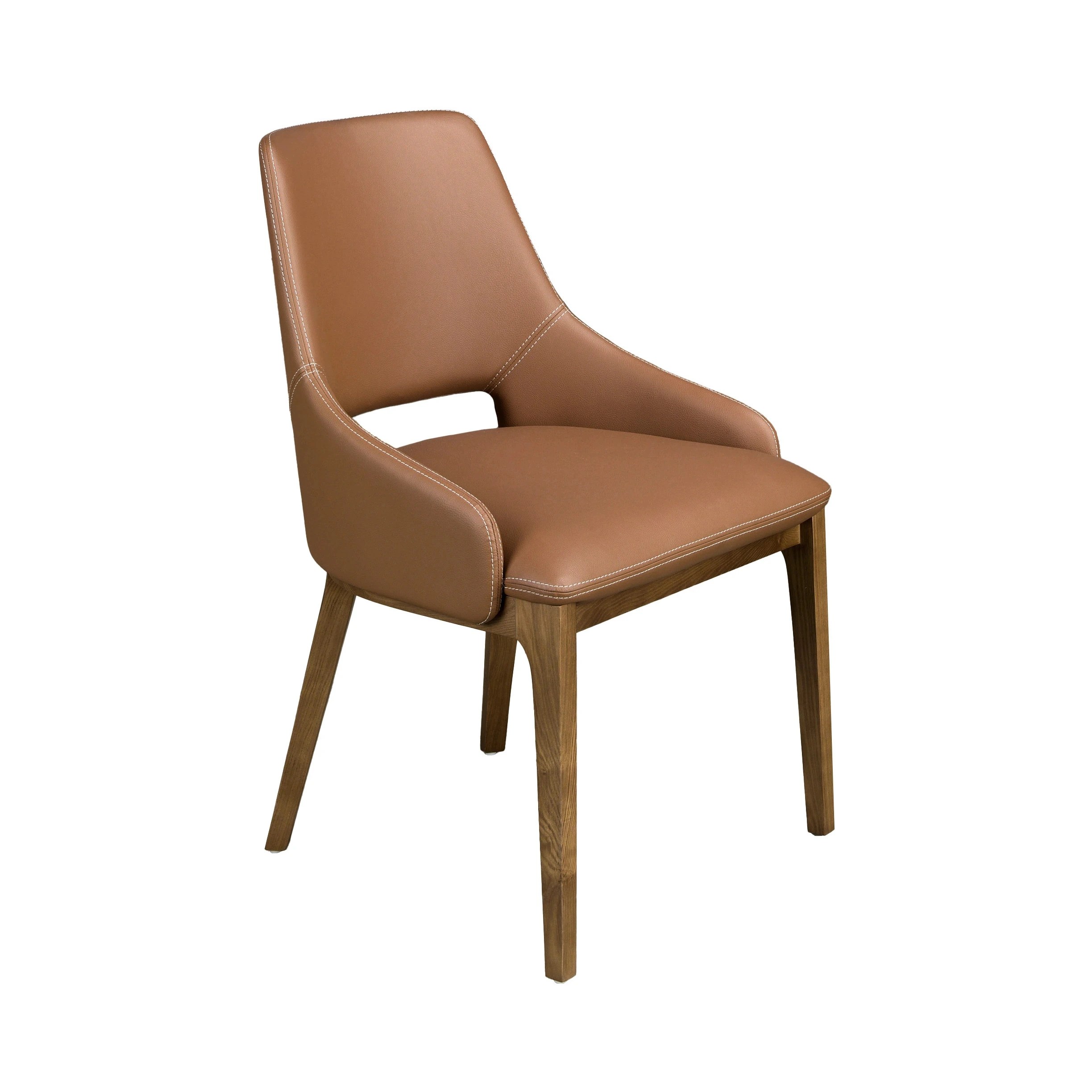 Chaise en similicuir marron