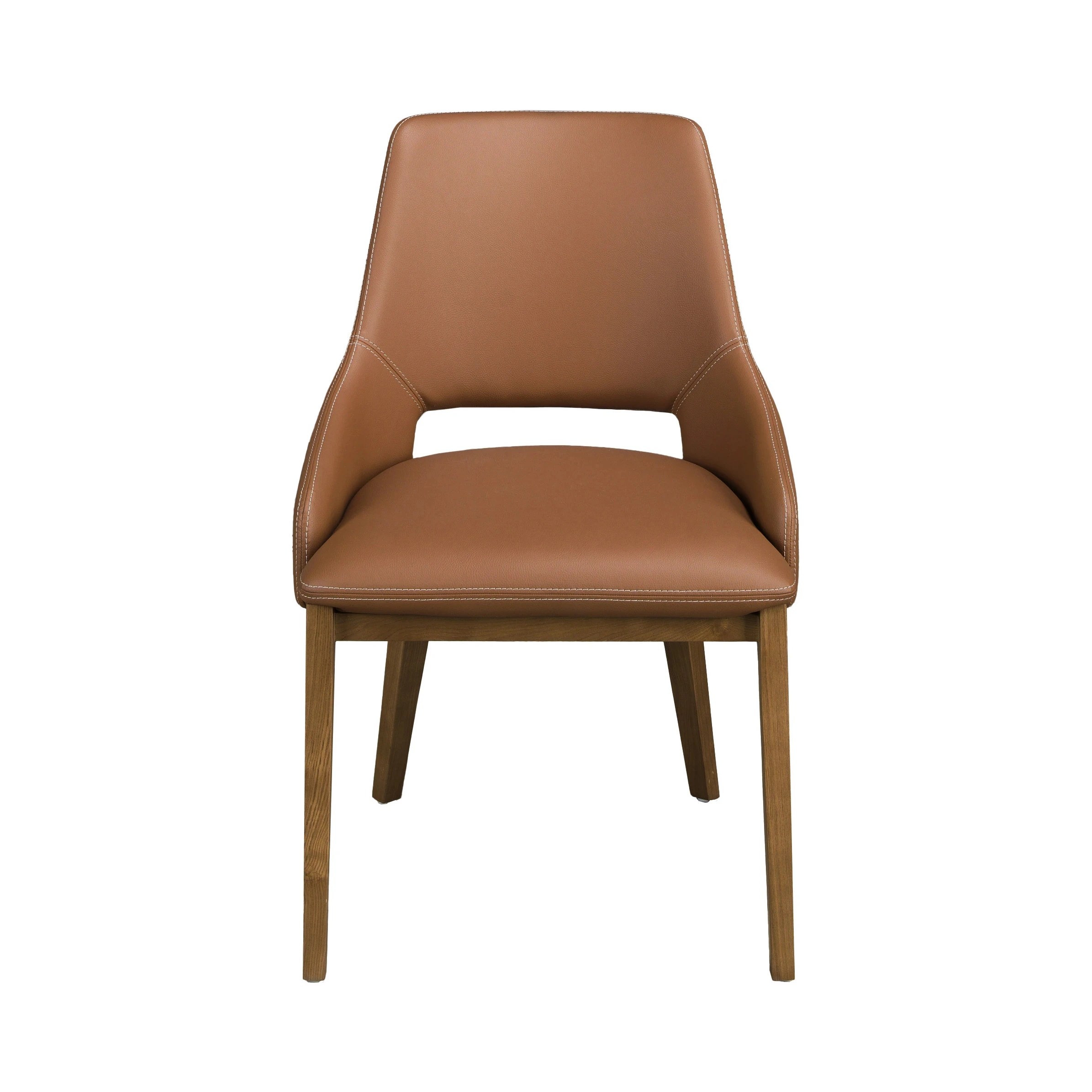 Chaise en similicuir marron