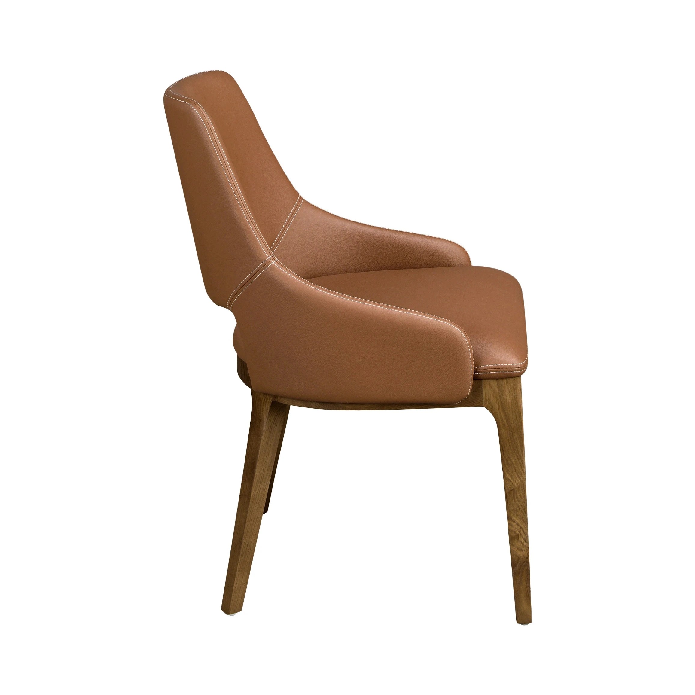 Chaise en similicuir marron