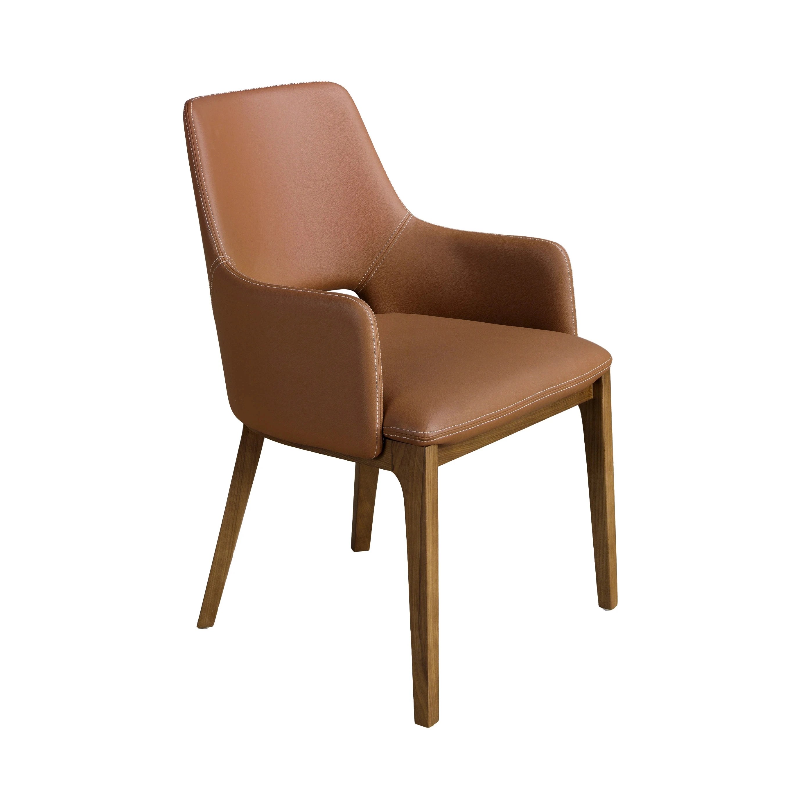 Chaise en similicuir marron