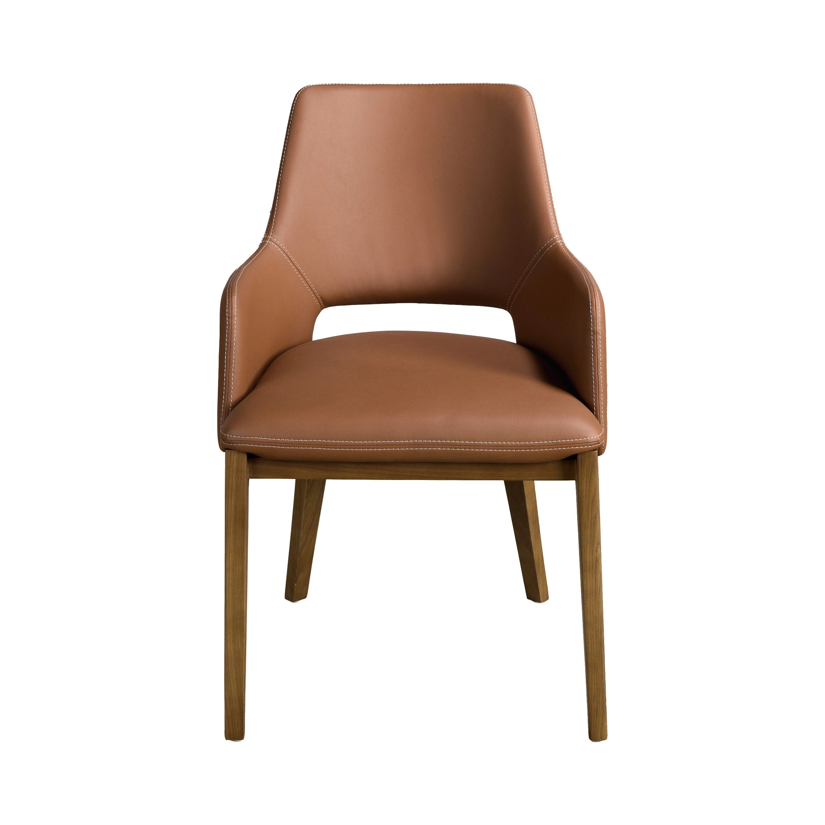 Chaise en similicuir marron
