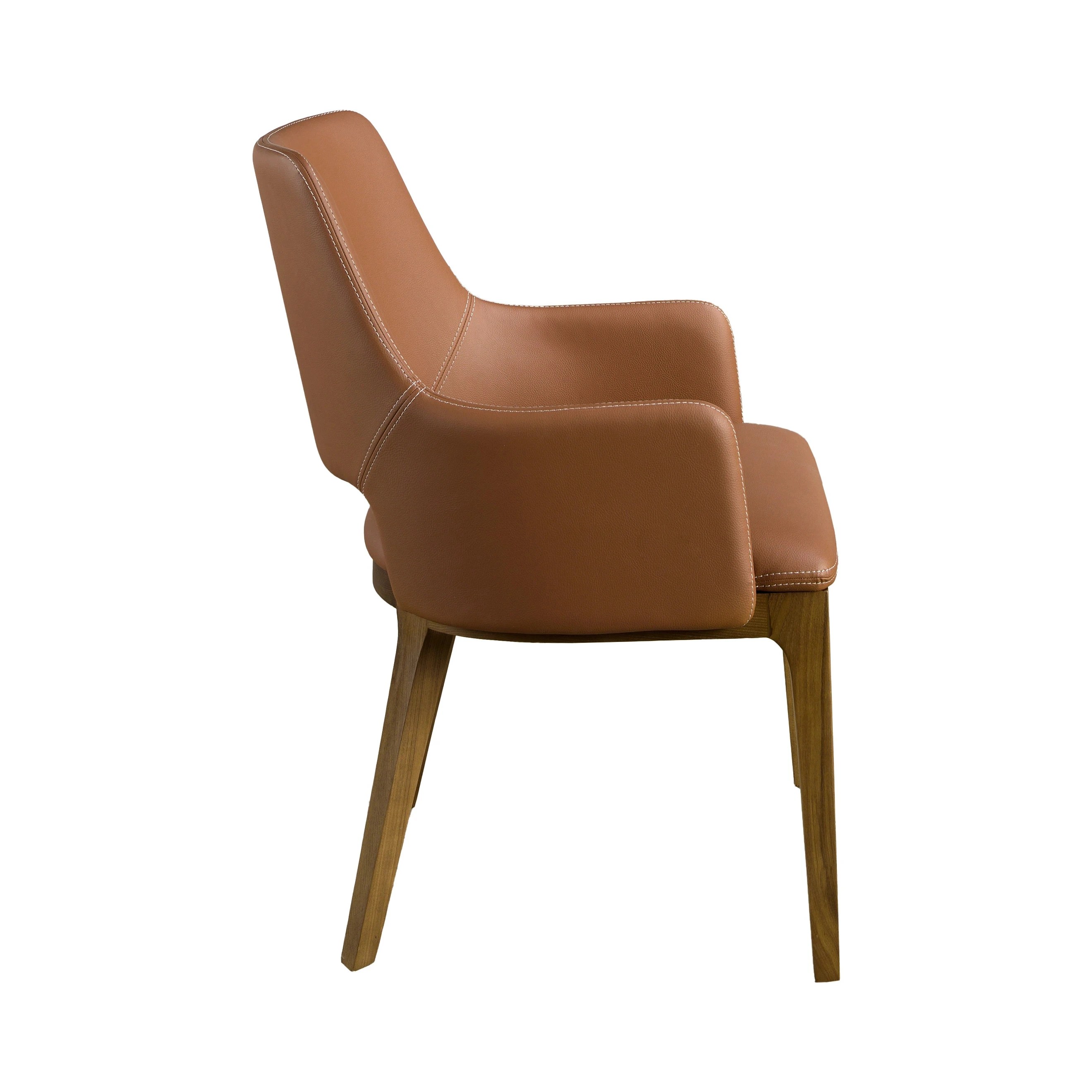 Chaise en similicuir marron