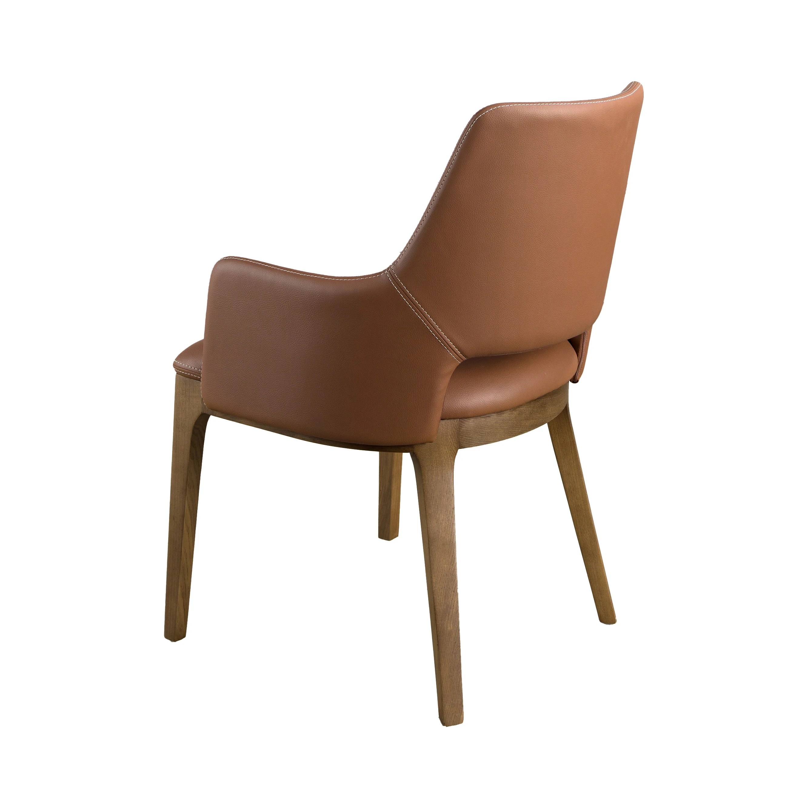Chaise en similicuir marron