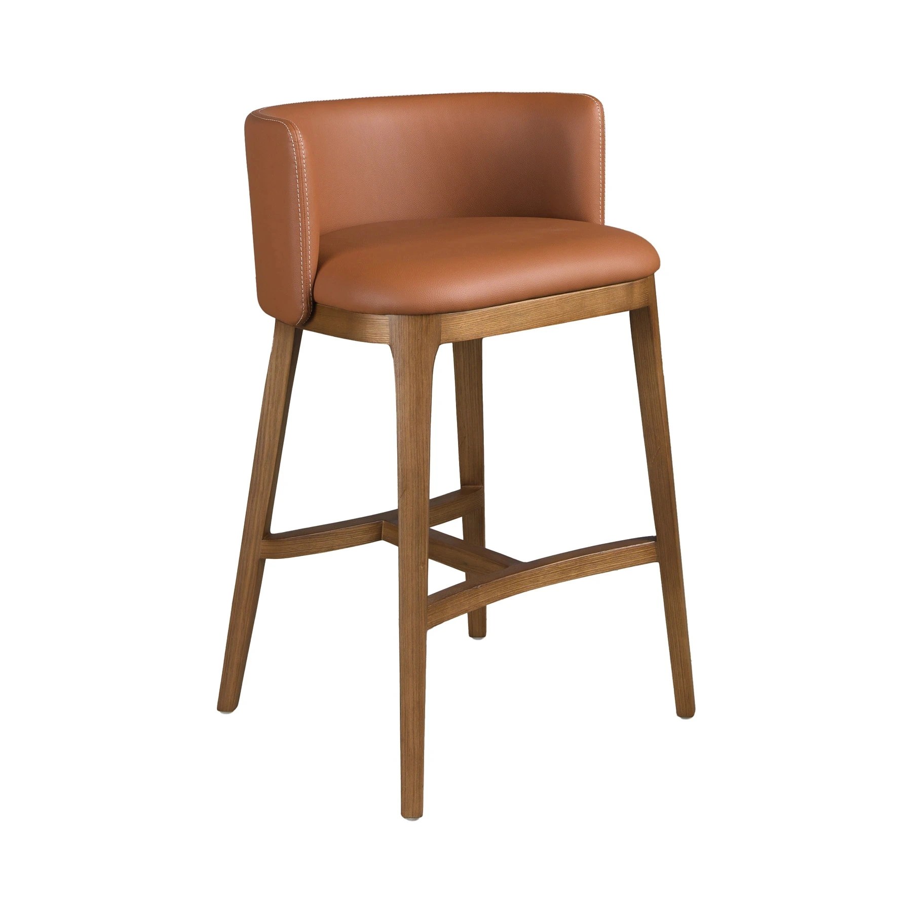 Tabouret en simili cuir marron