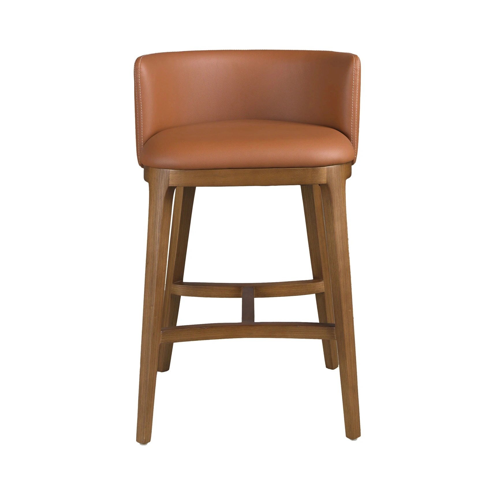 Tabouret en simili cuir marron