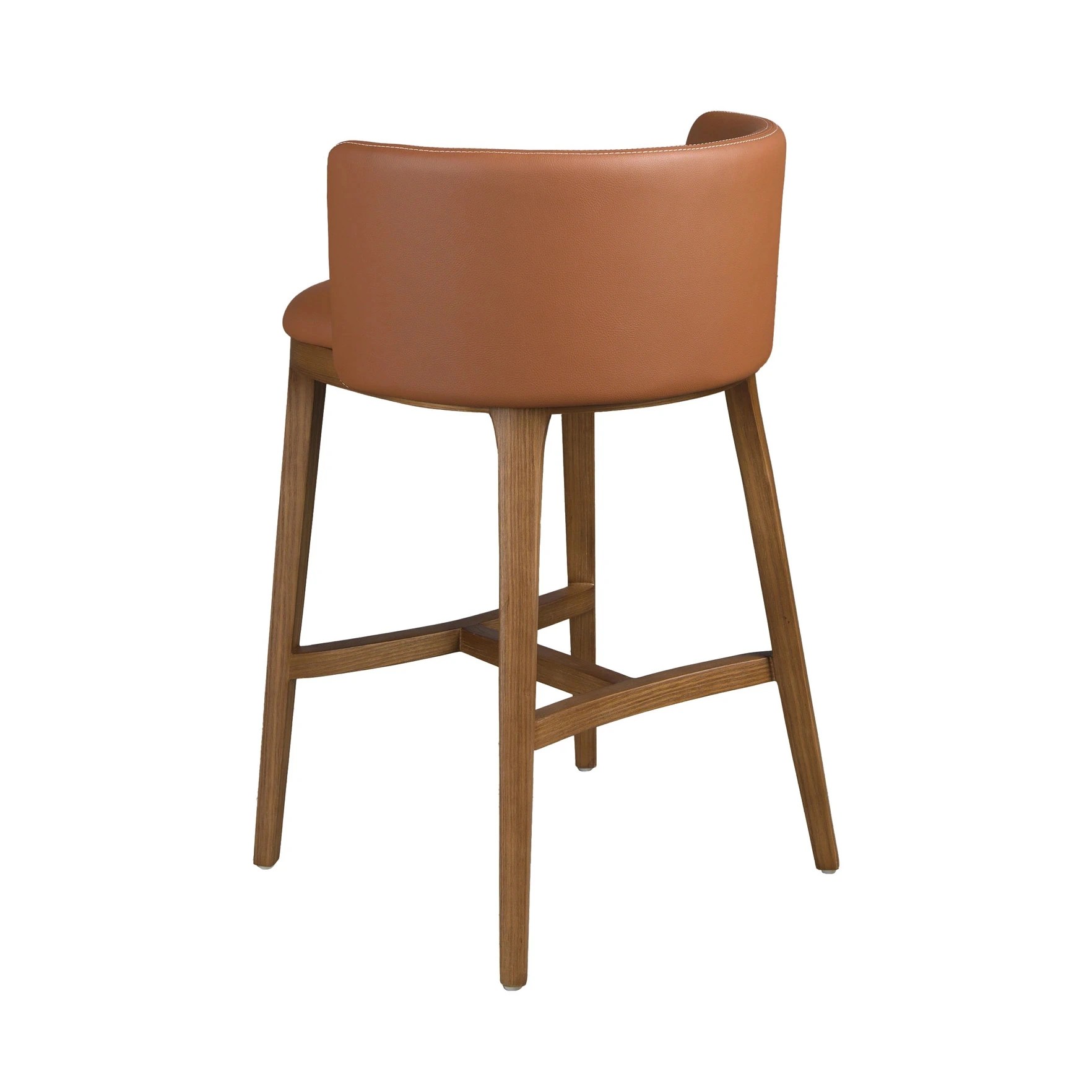 Tabouret en simili cuir marron