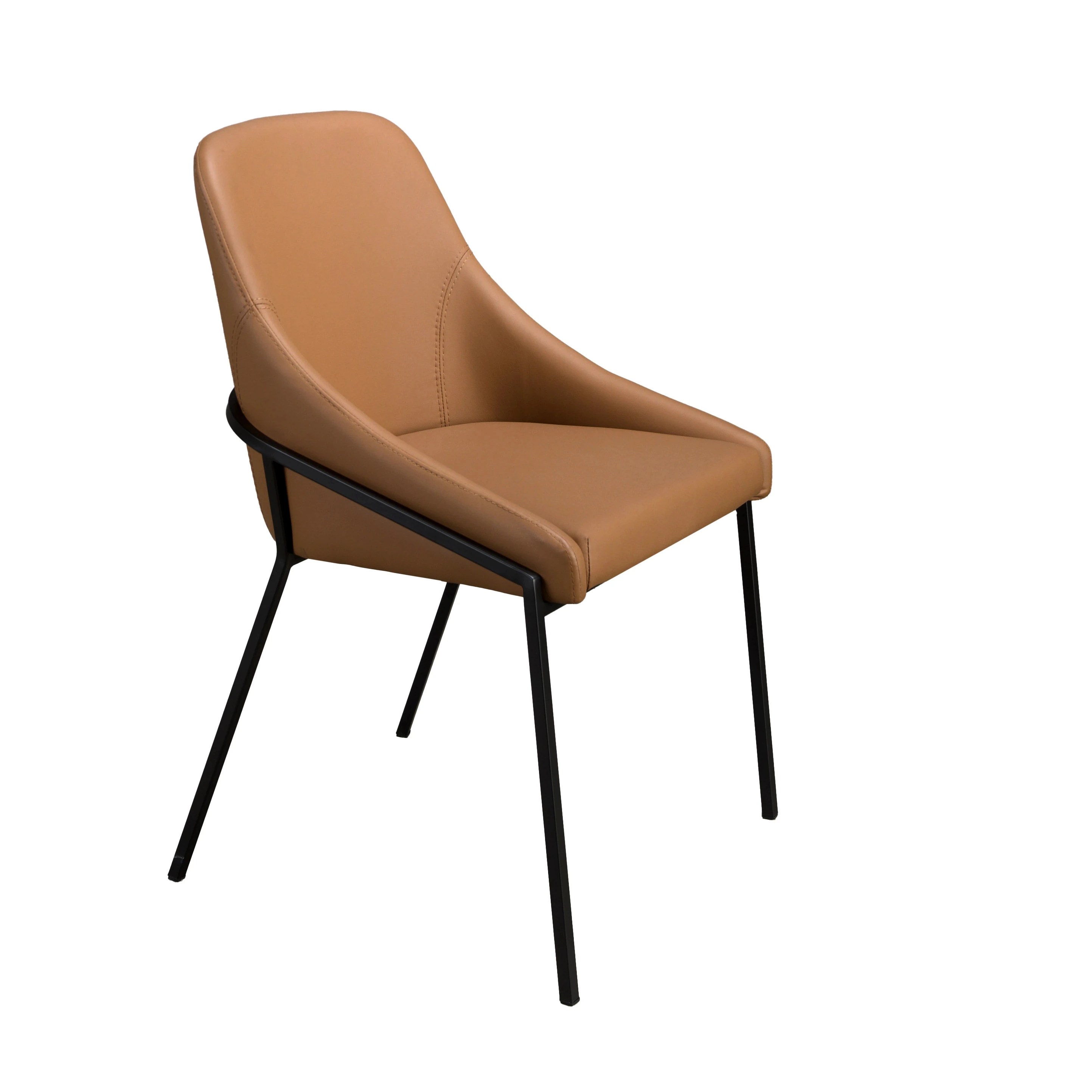 Chaise en similicuir orange