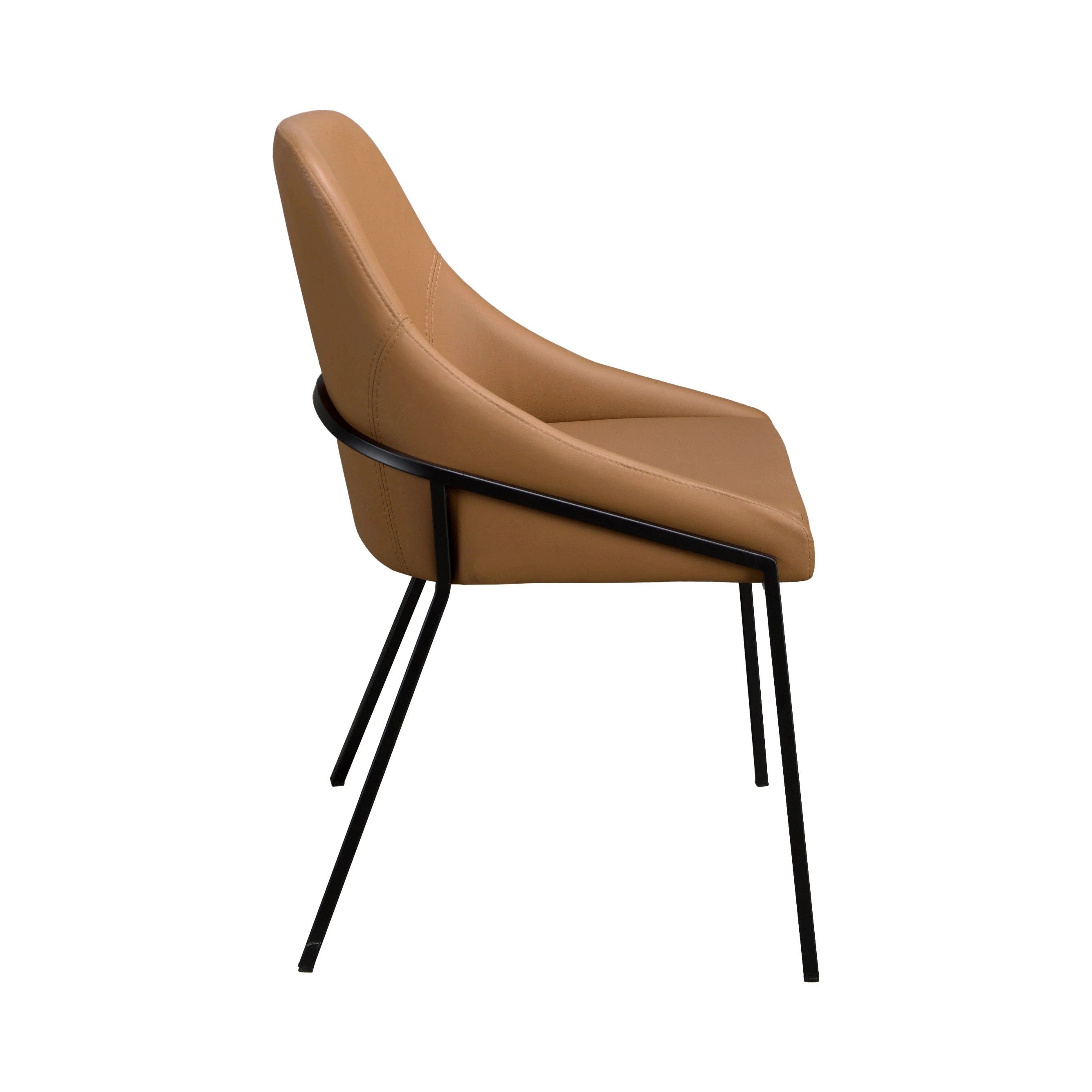 Chaise en similicuir orange