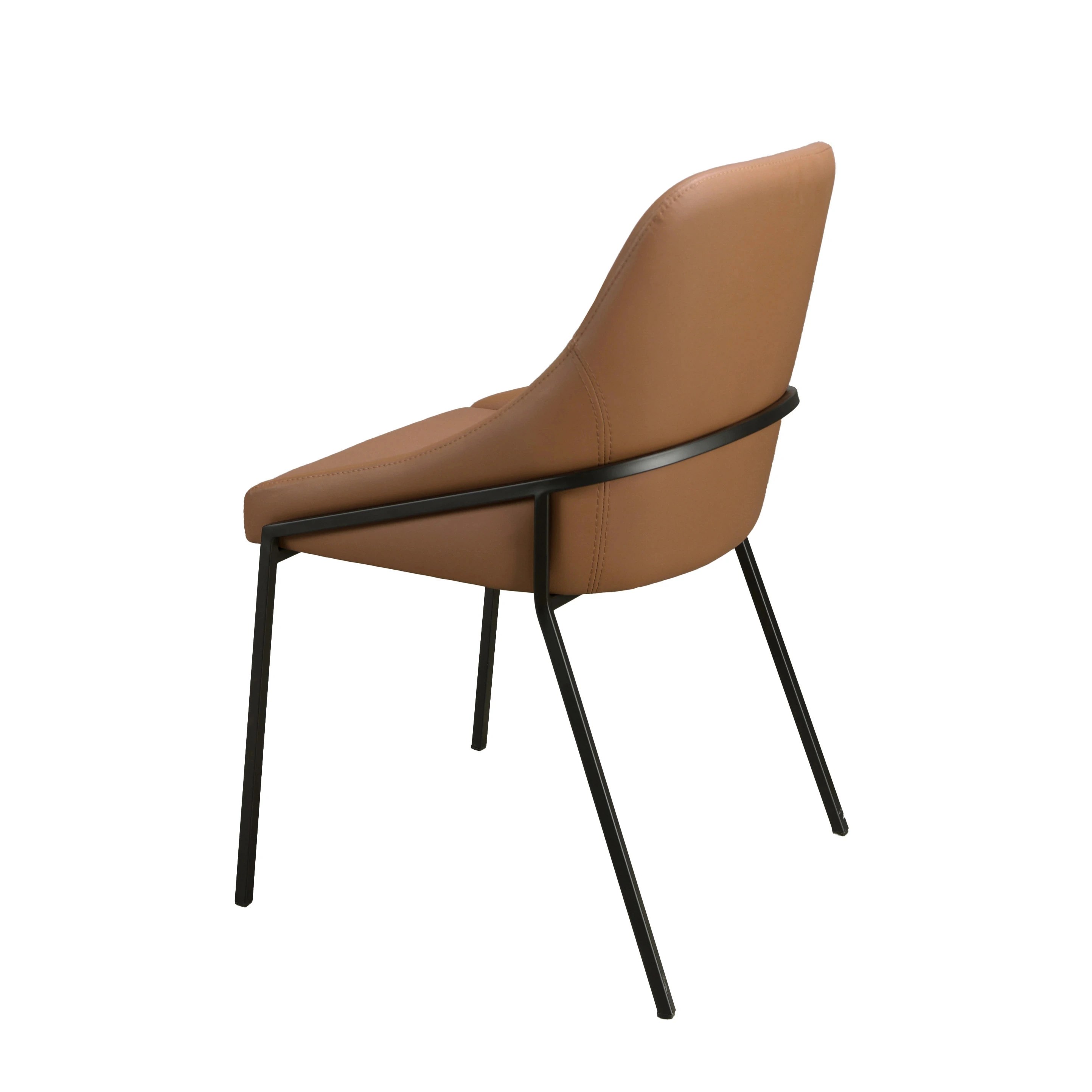 Chaise en similicuir orange