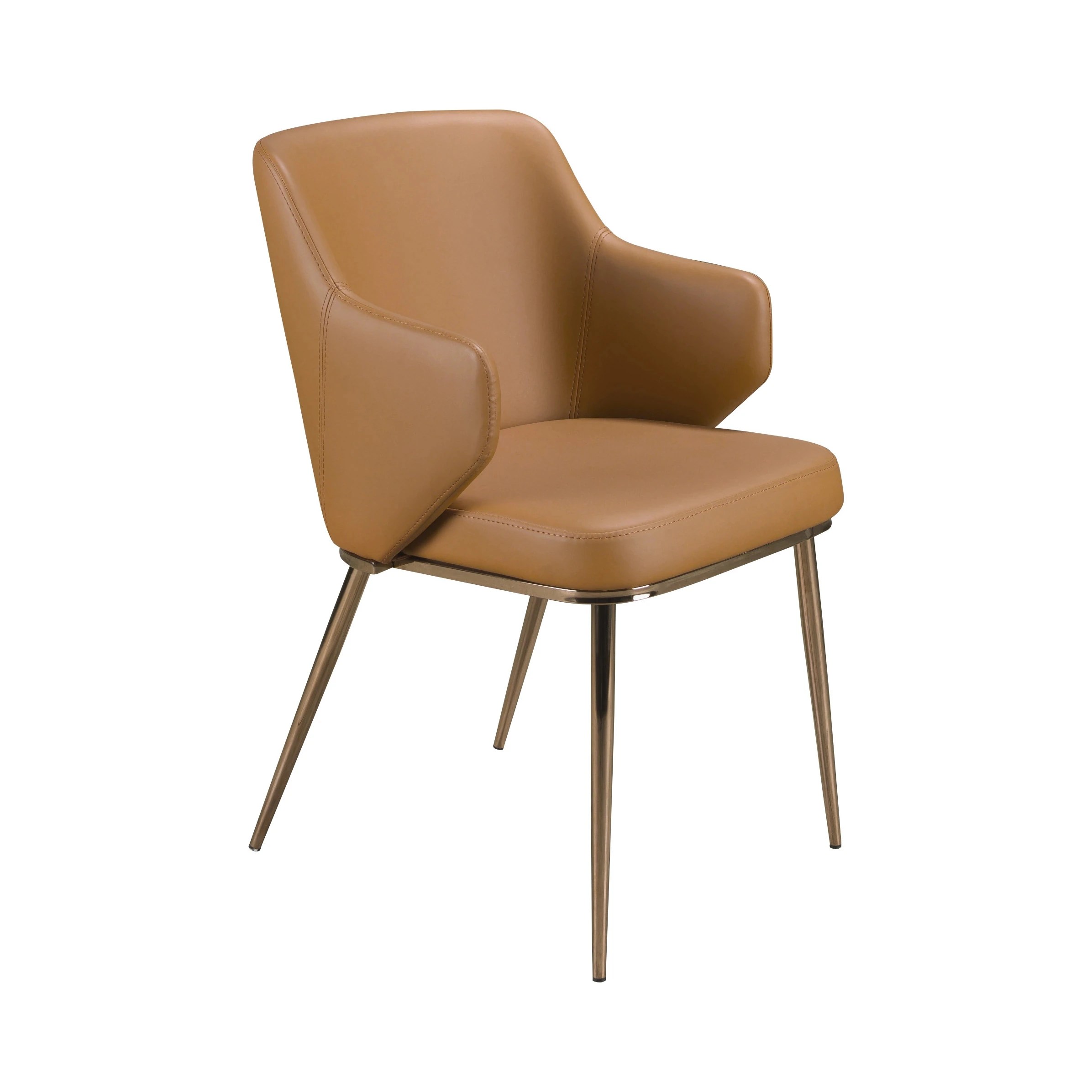 Chaise en similicuir marron