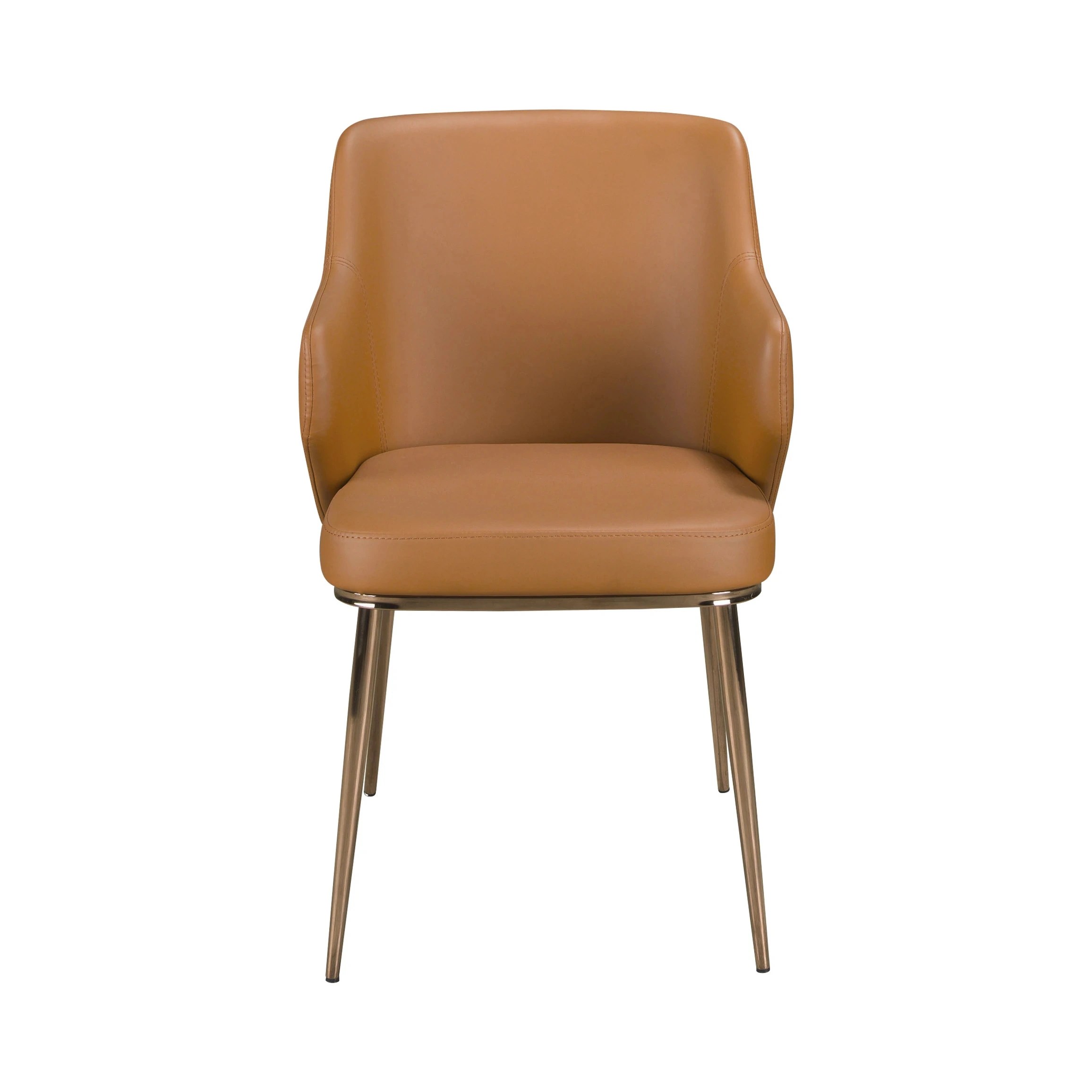 Chaise en similicuir marron