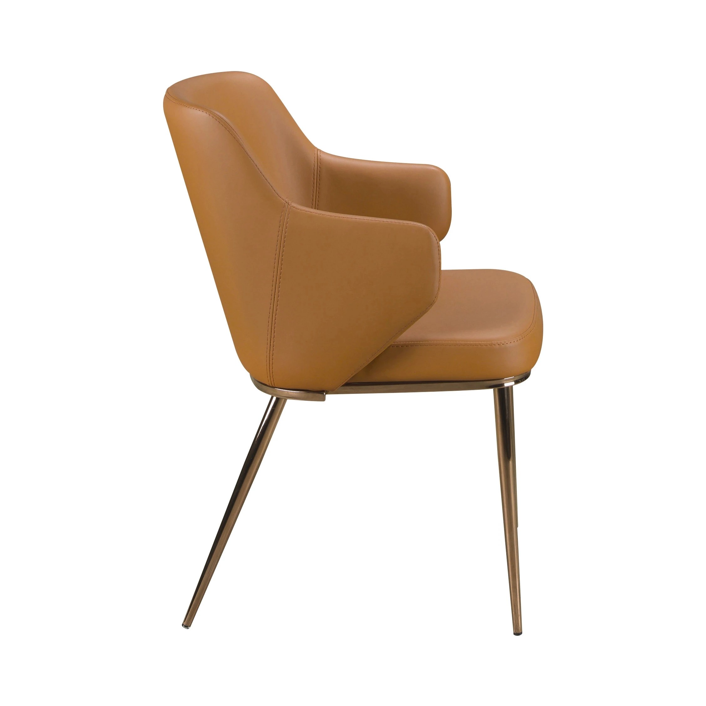 Chaise en similicuir marron