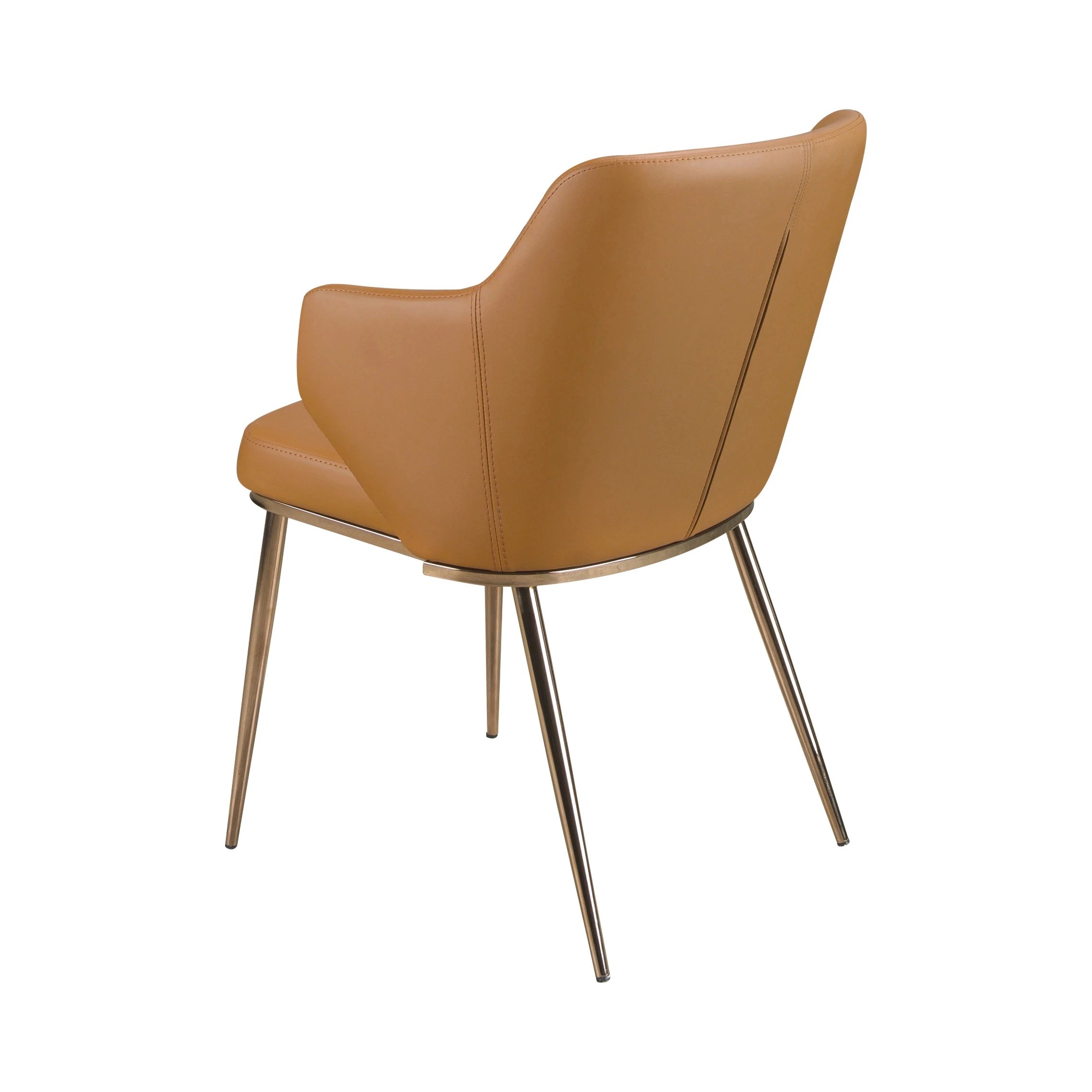 Chaise en similicuir marron