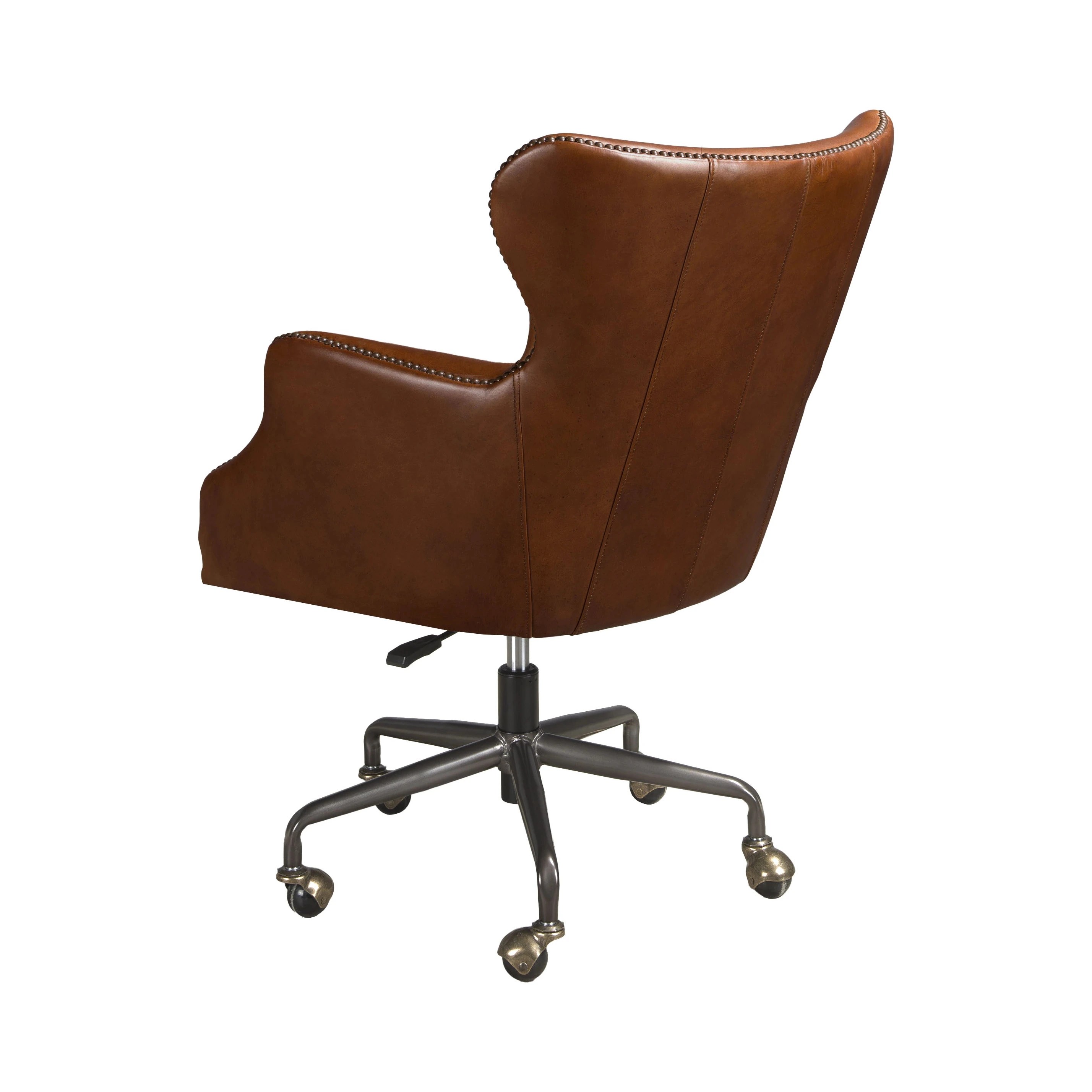 Fauteuil de bureau pivotant cuir marron foncé