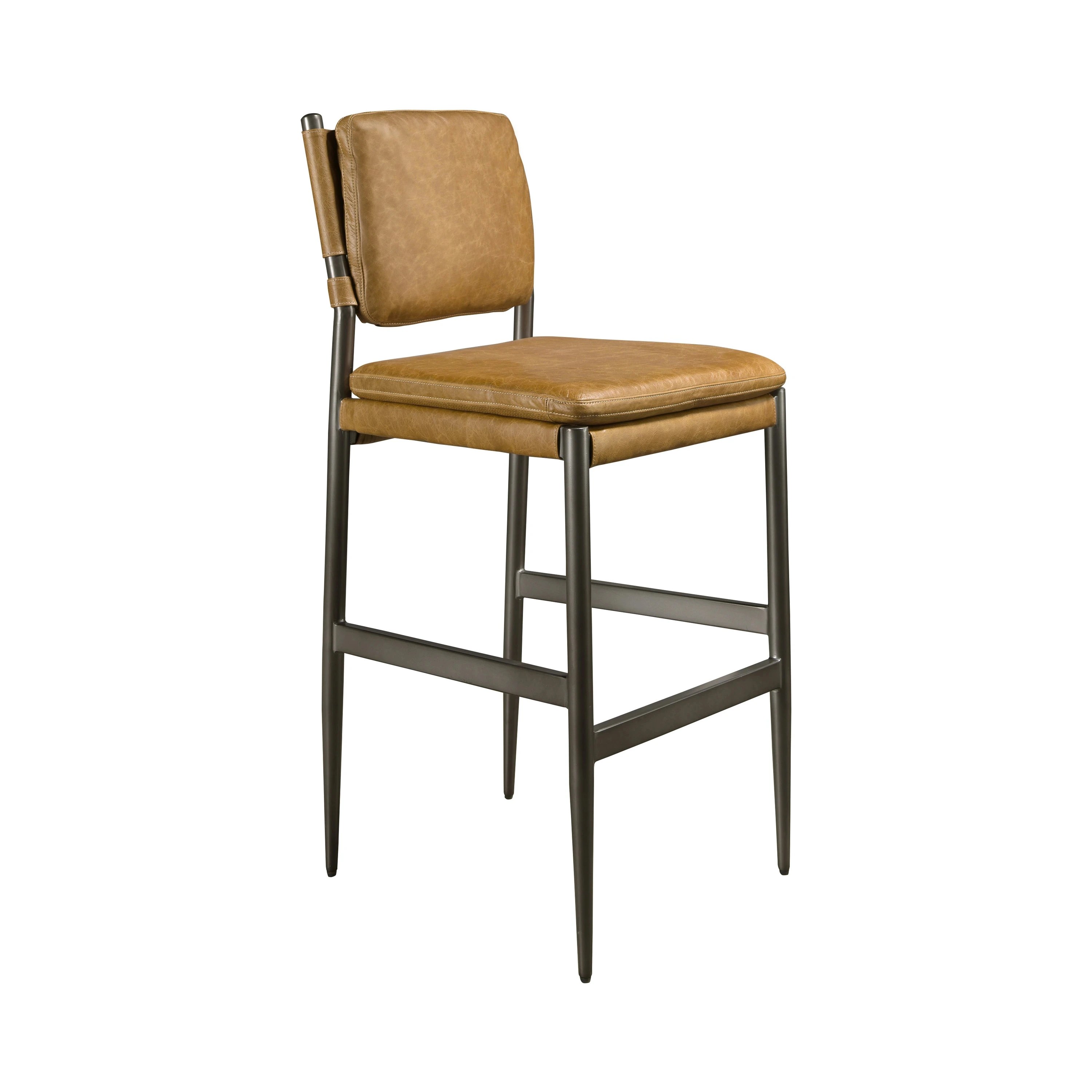 Tabouret en cuir marron