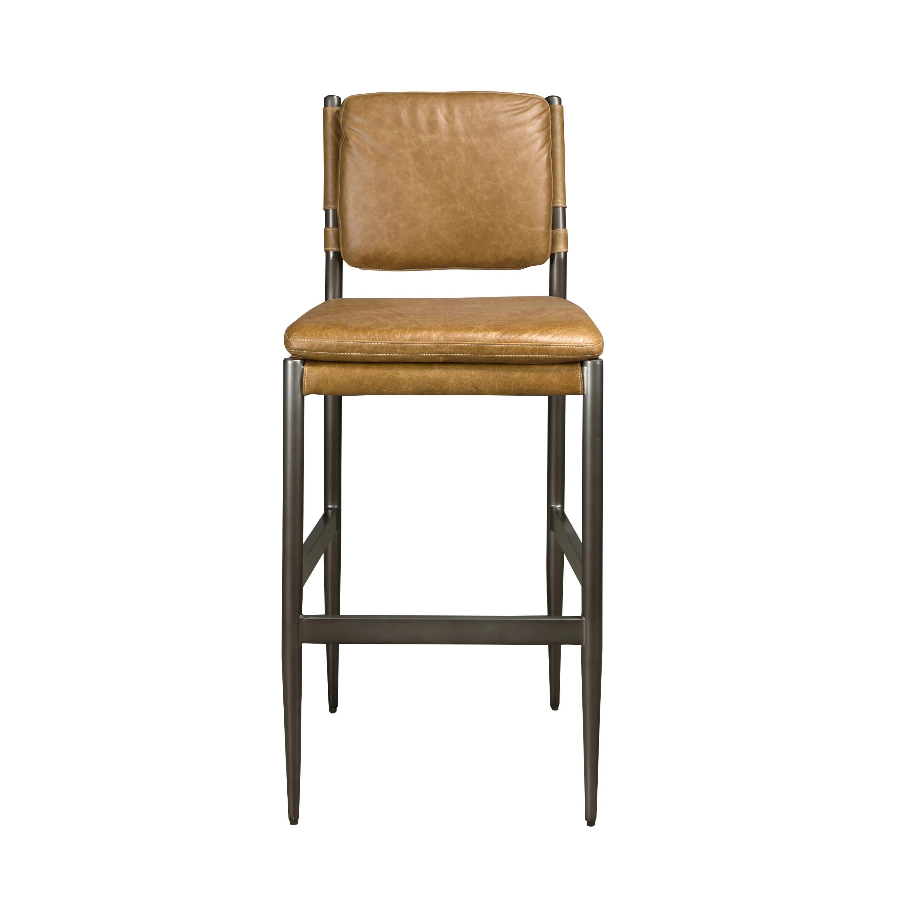 Tabouret en cuir marron