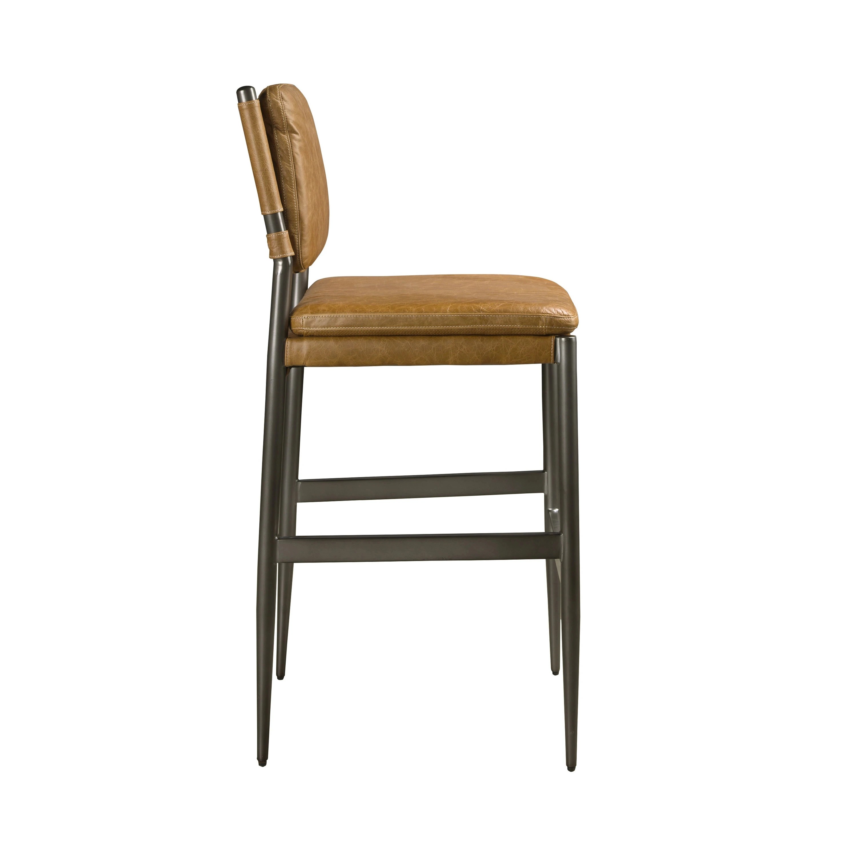 Tabouret en cuir marron