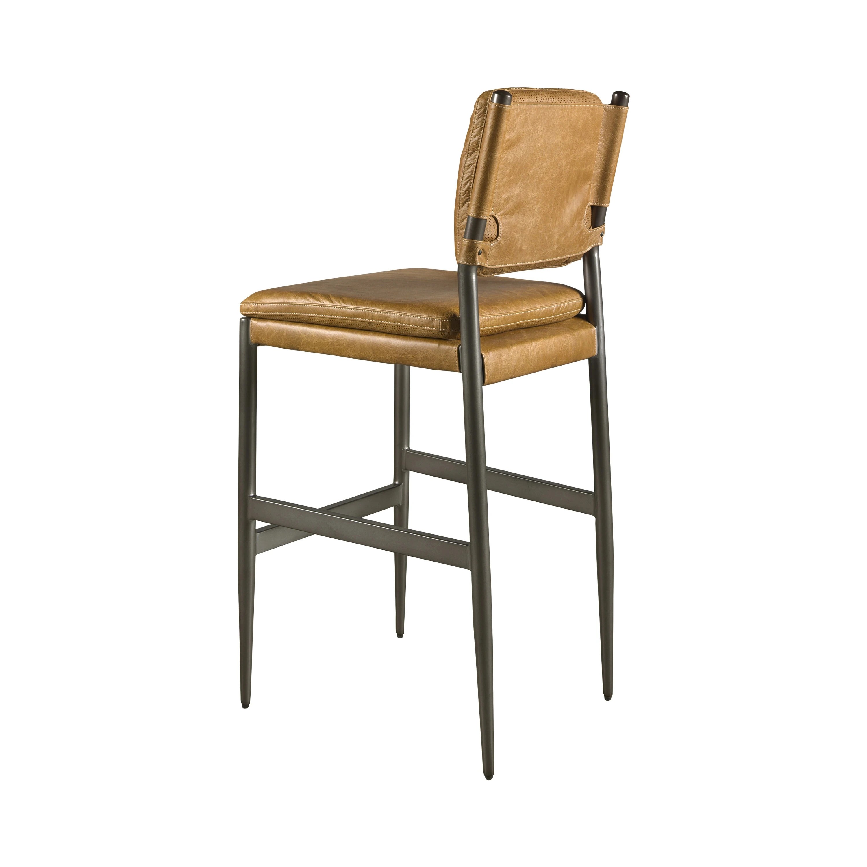 Tabouret en cuir marron