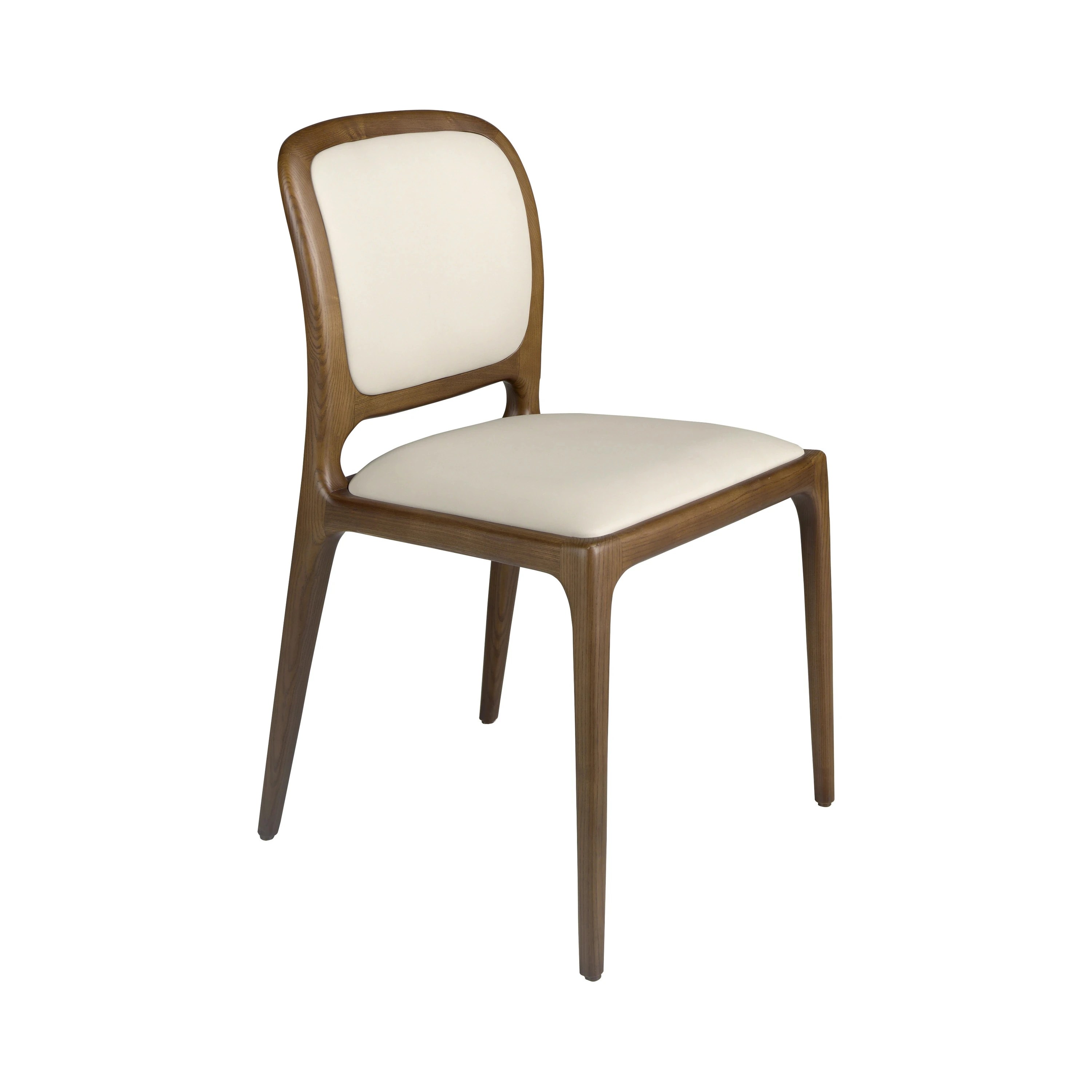 Chaise en simili-cuir crème