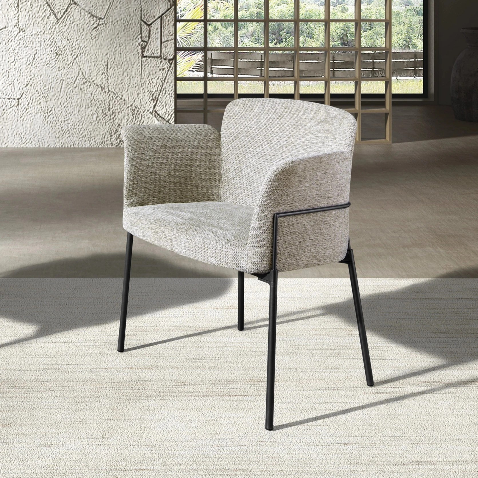 Chaise en tissu gris