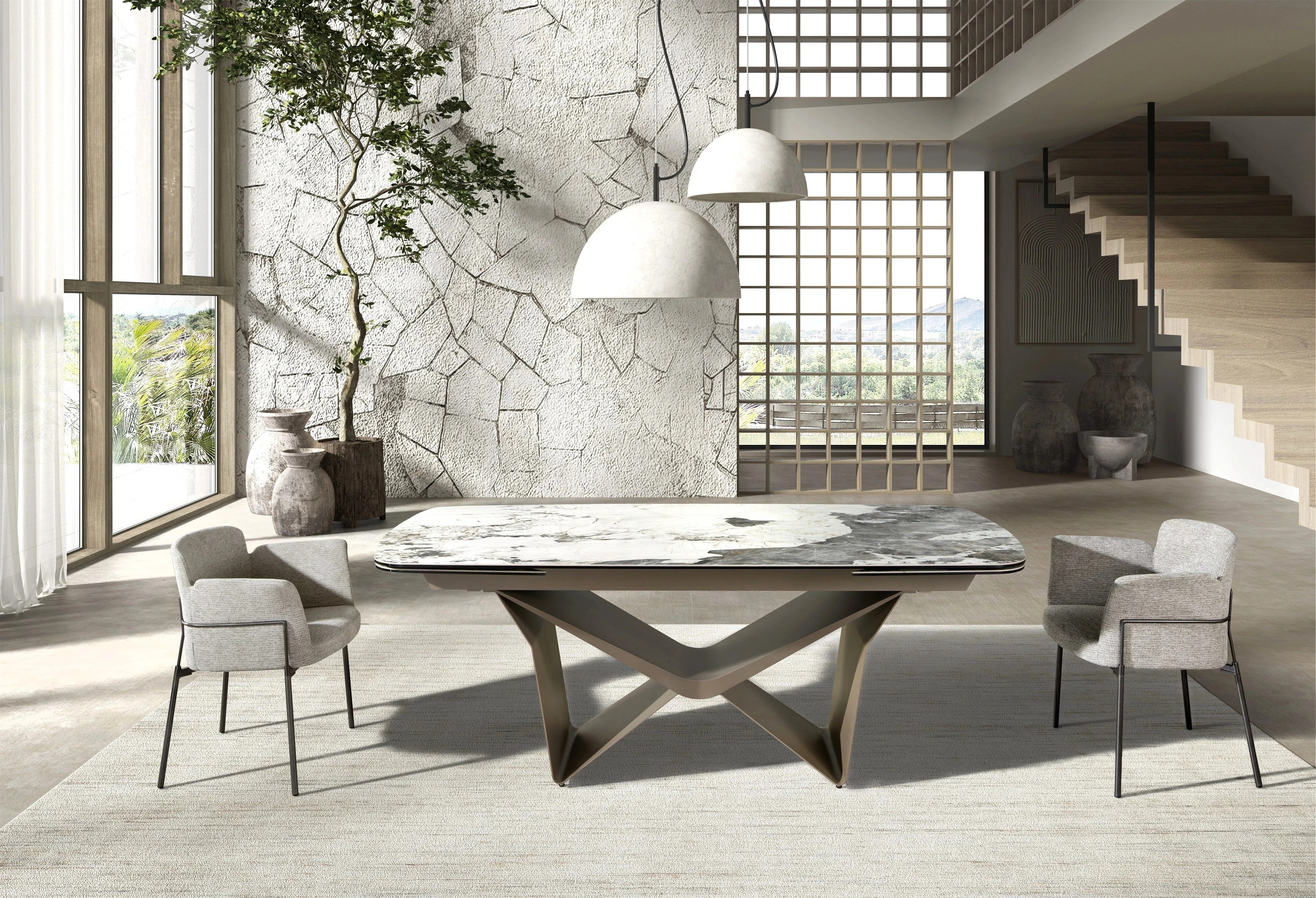 Chaise en tissu gris