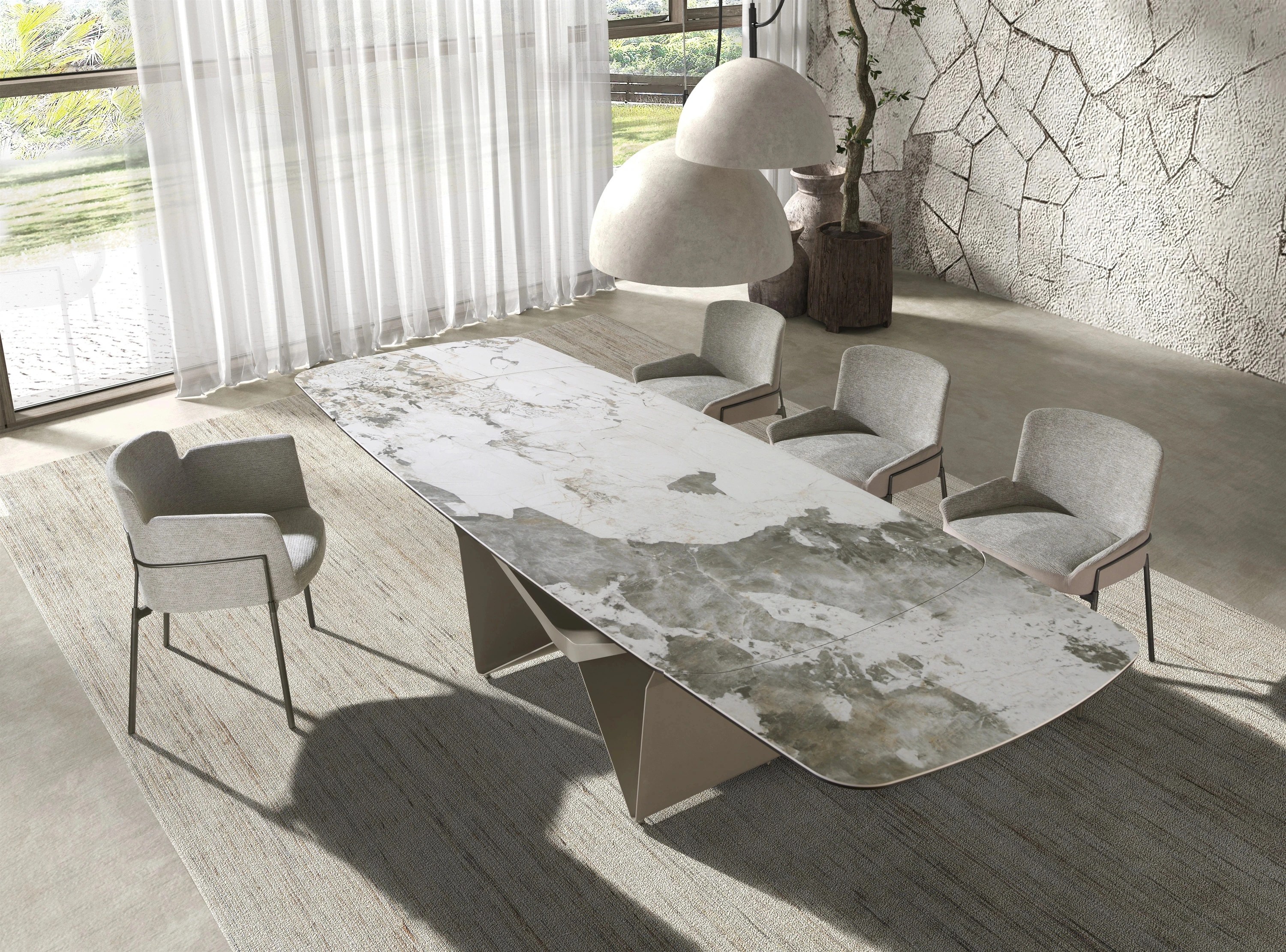 Chaise en tissu gris
