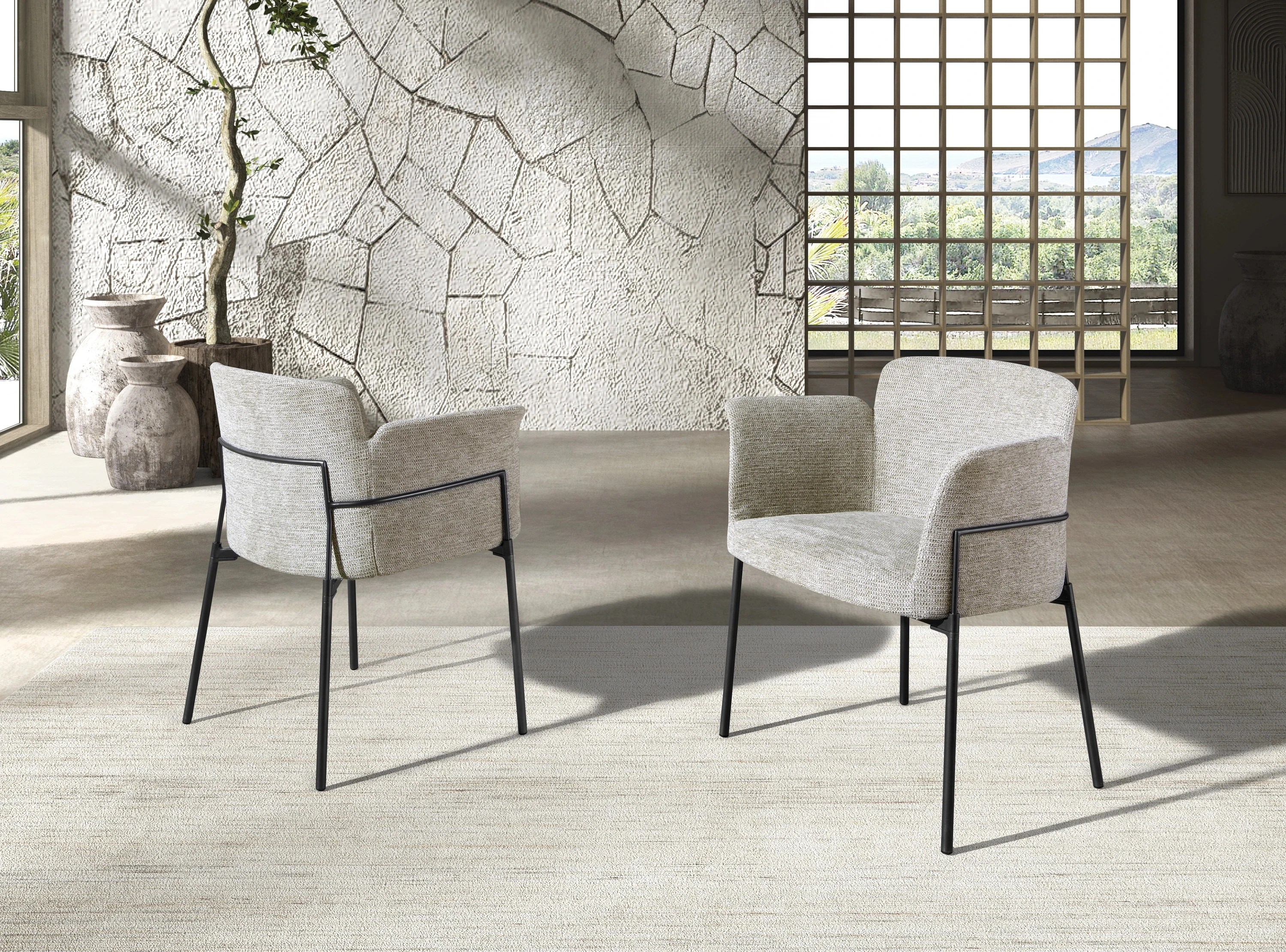 Chaise en tissu gris