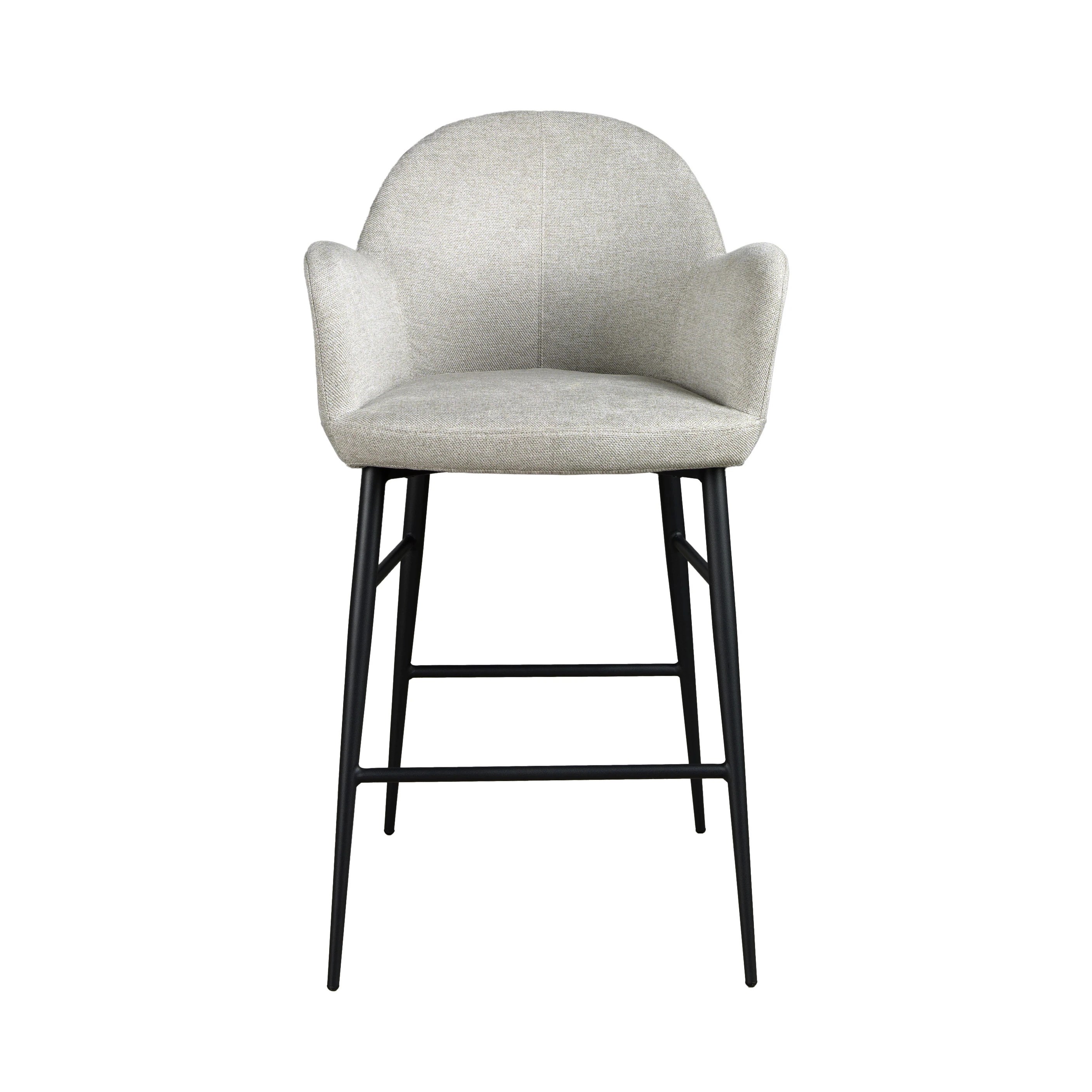 Tabouret en tissu gris clair
