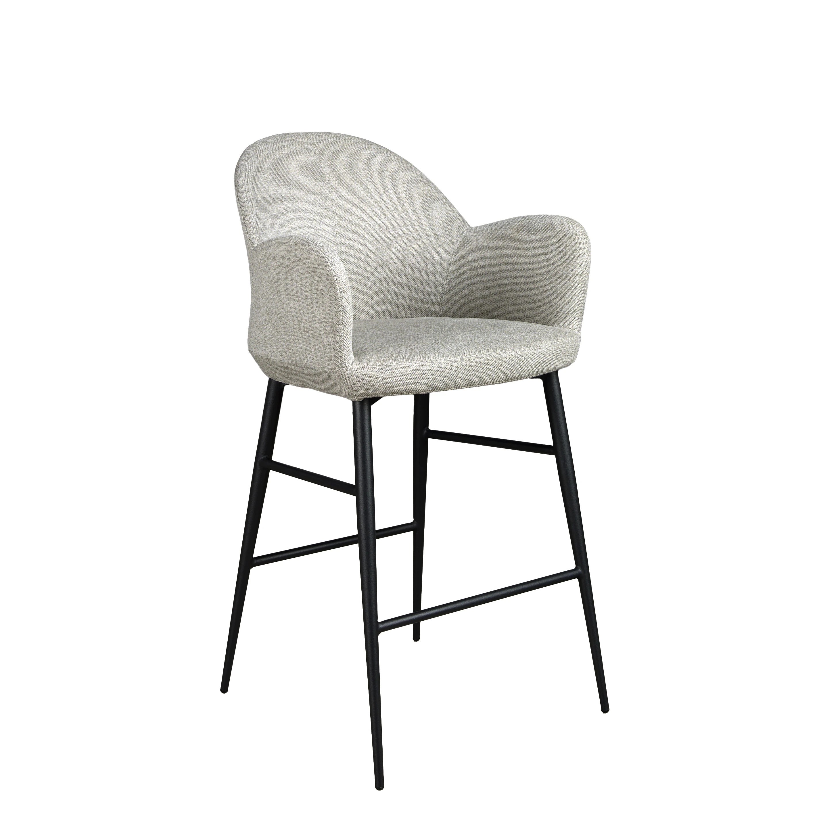 Tabouret en tissu gris clair