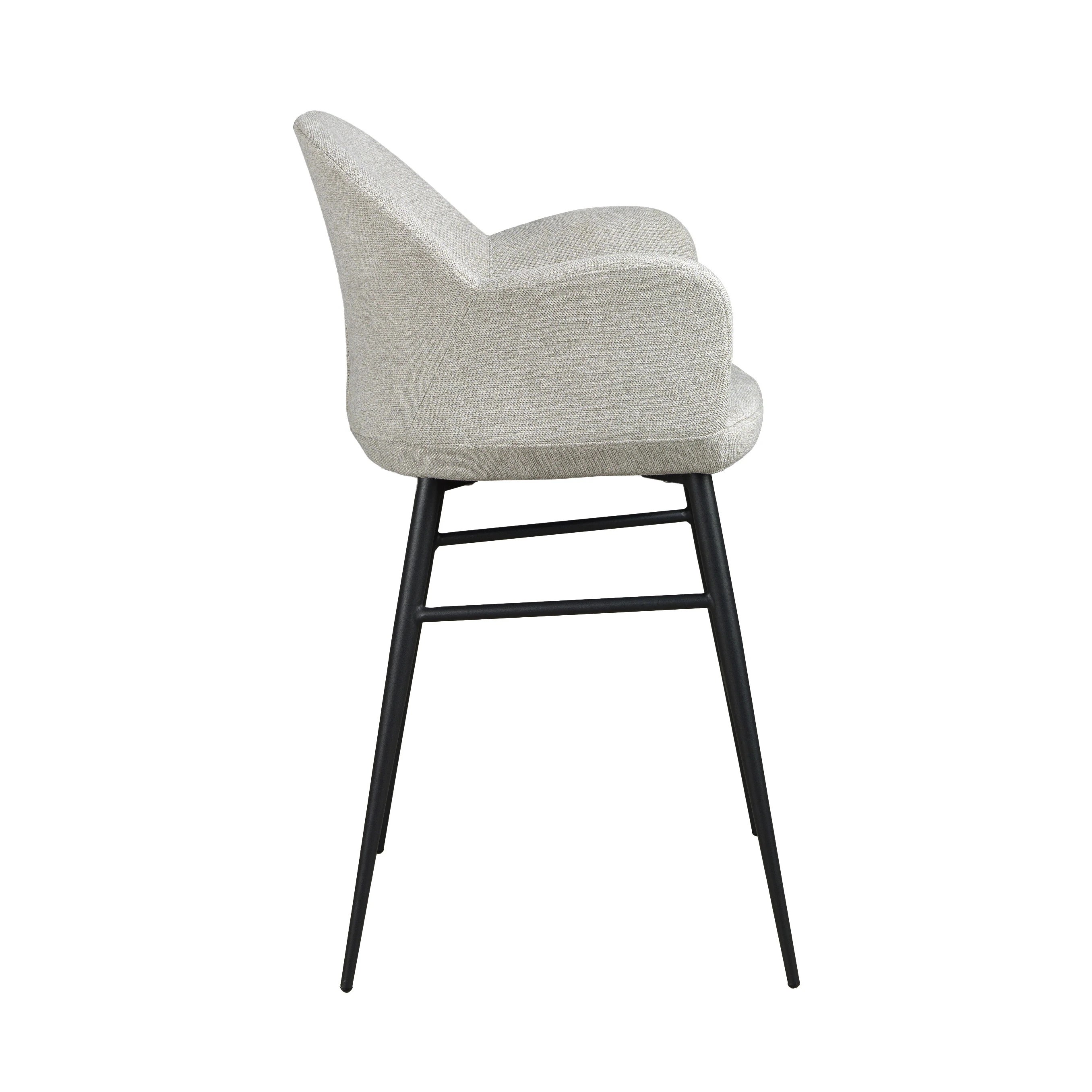 Tabouret en tissu gris clair