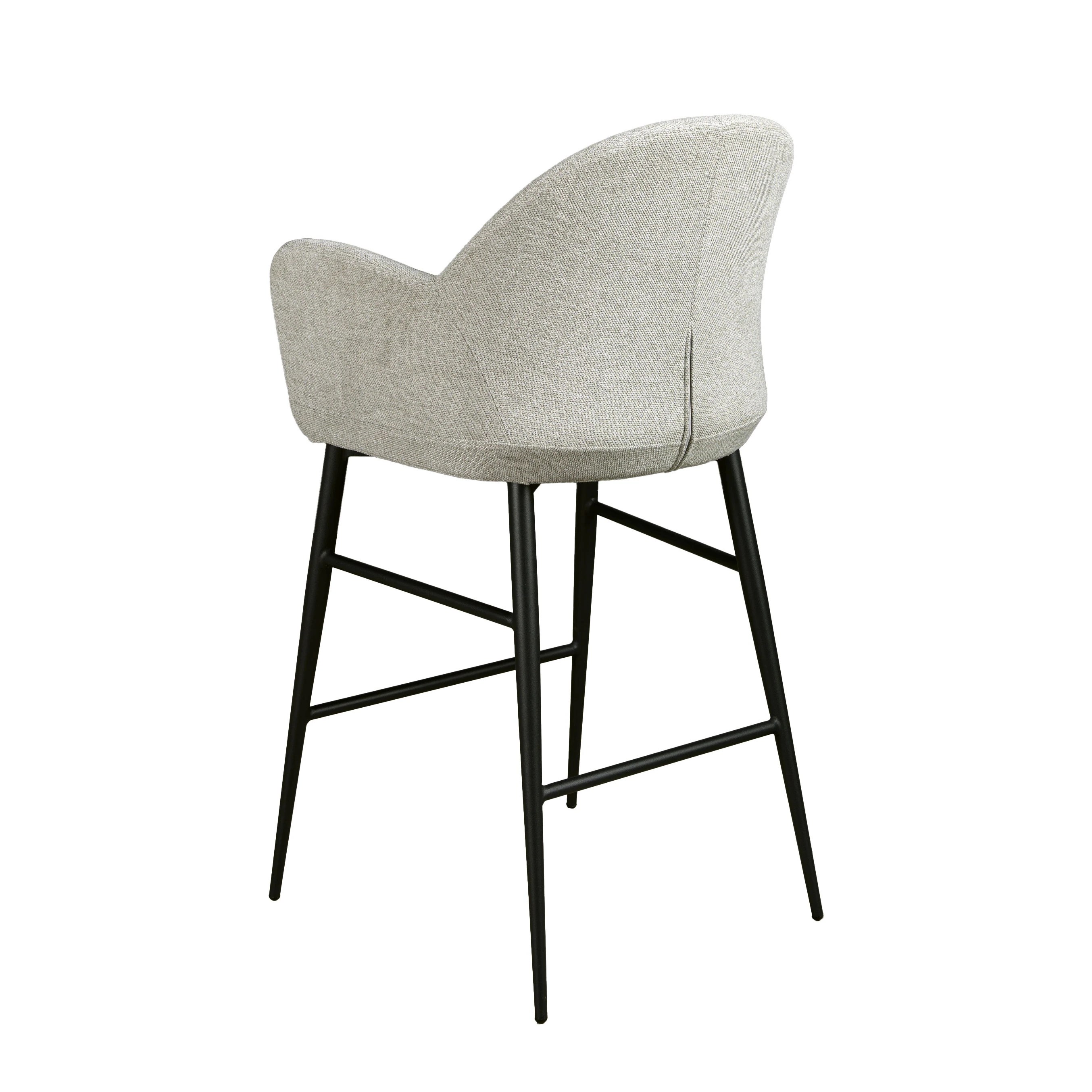 Tabouret en tissu gris clair