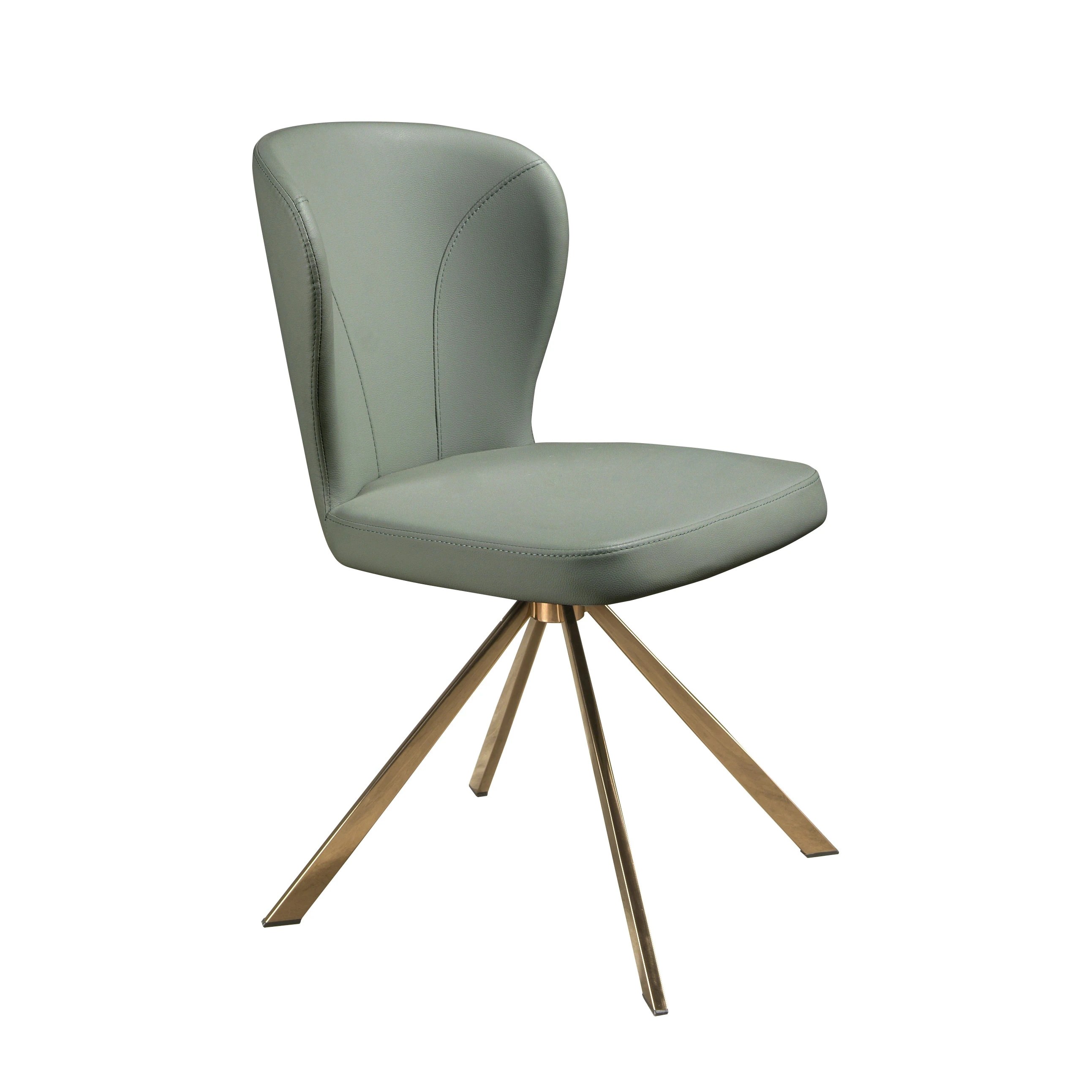 Chaise pivotante en simili-cuir vert clair