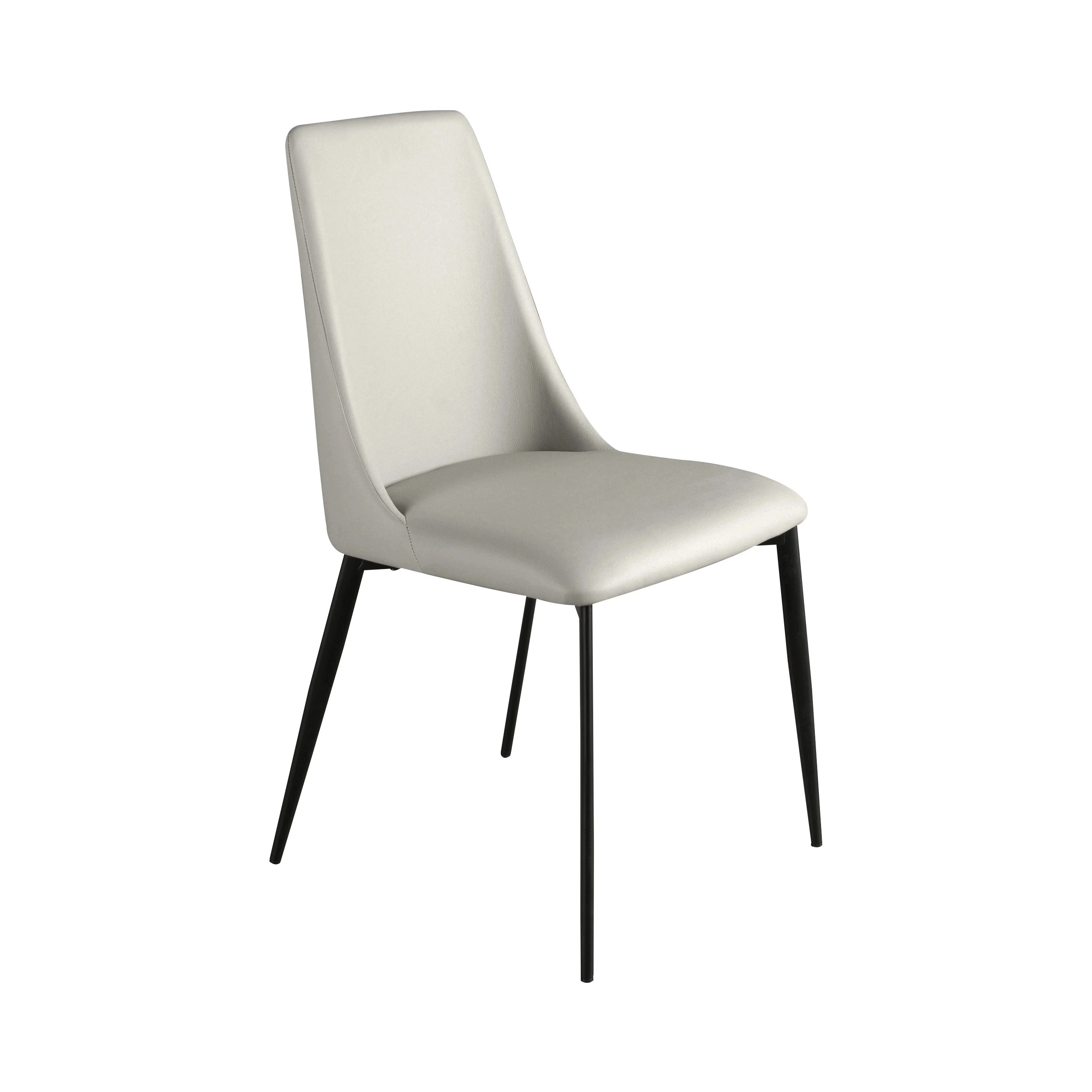 Chaise en similicuir gris clair