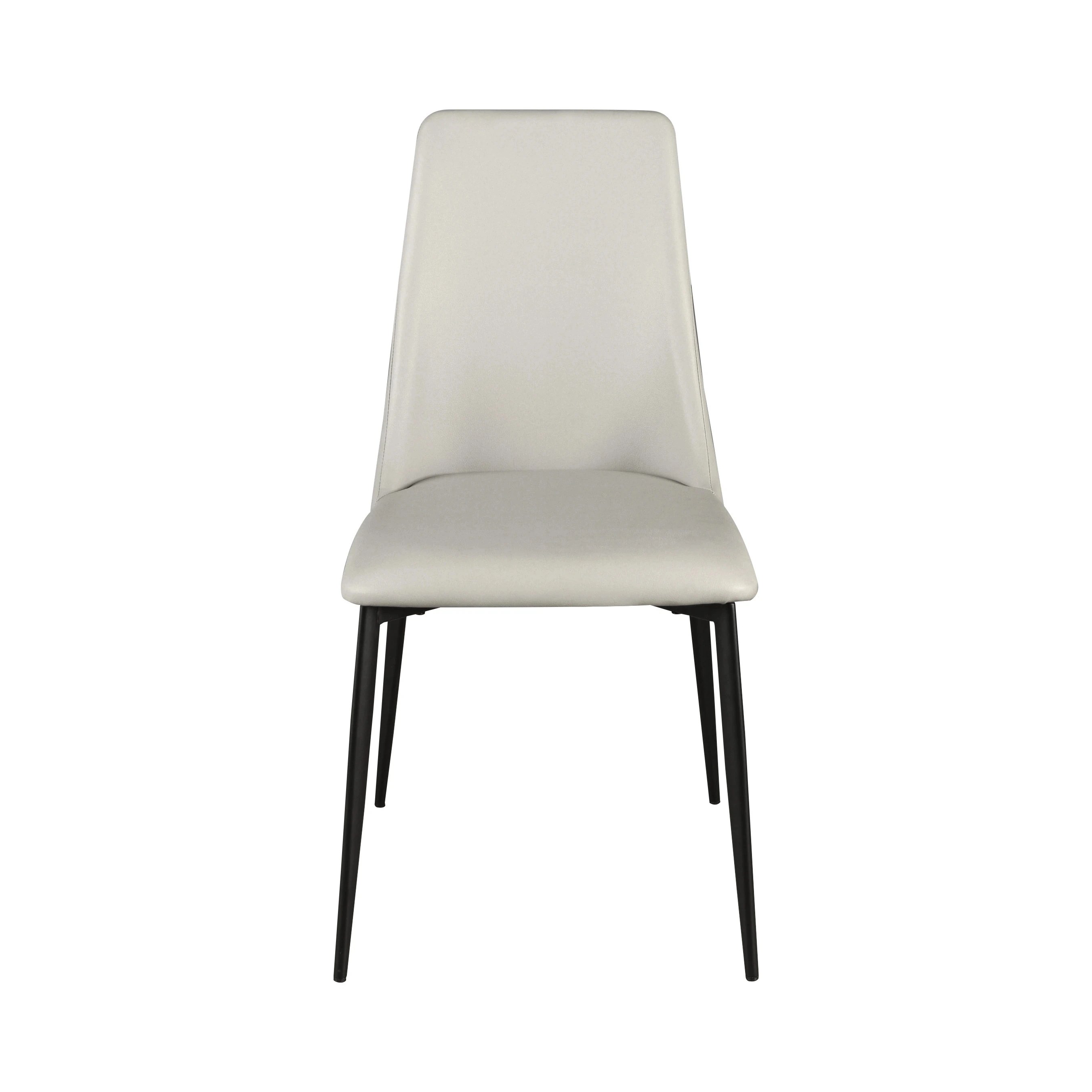 Chaise en similicuir gris clair